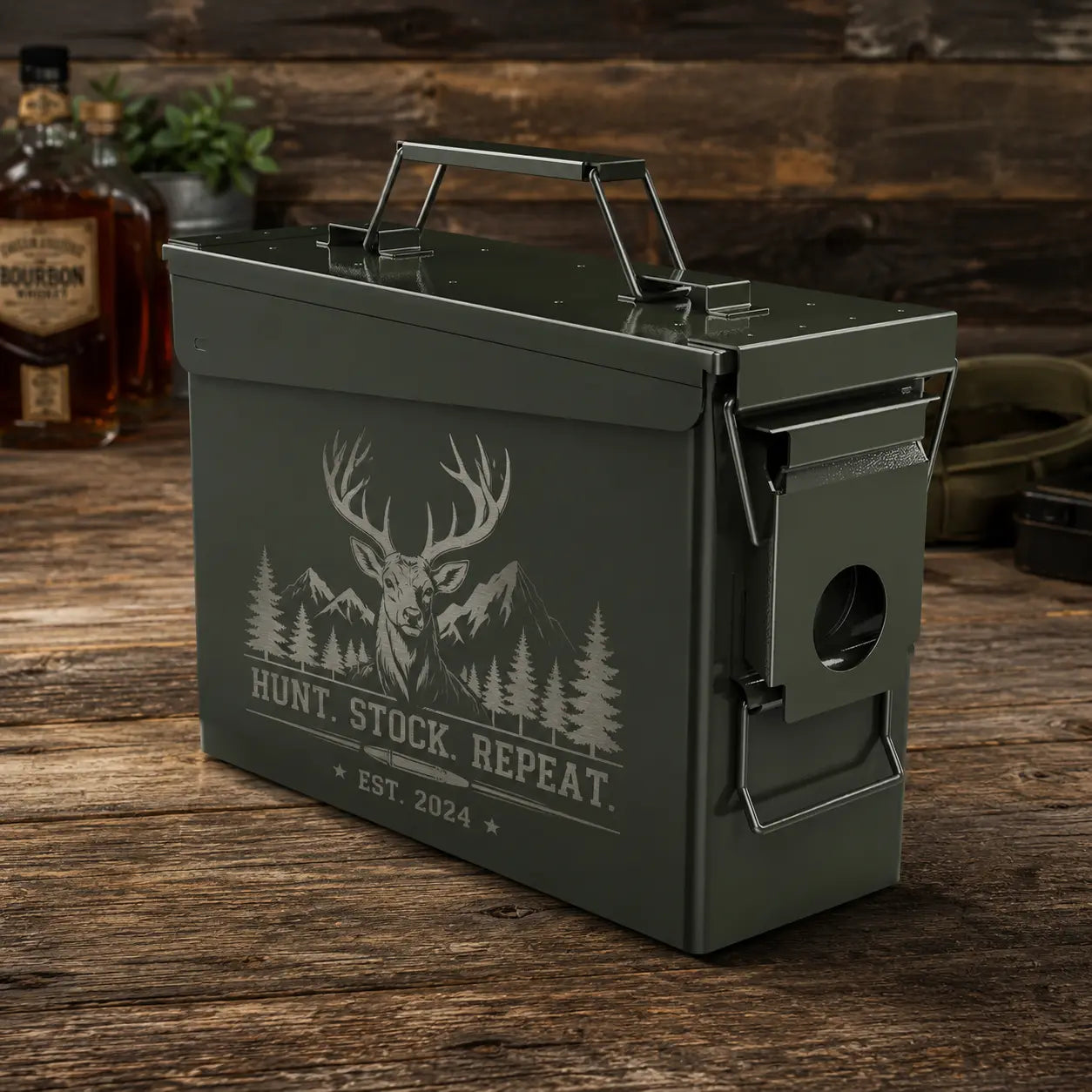 Personalized 30 Cal Metal Ammo Can | Custom Engraved Steel Storage Box Sams Engraving and Gifts
