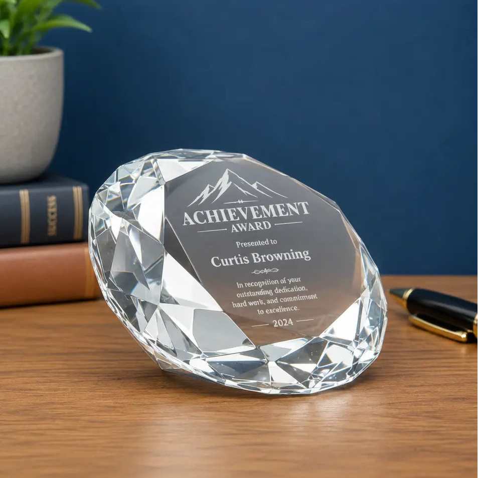 Personalized Crystal Diamond Award | Custom Engraved Recognition Award Sams Engraving and Gifts