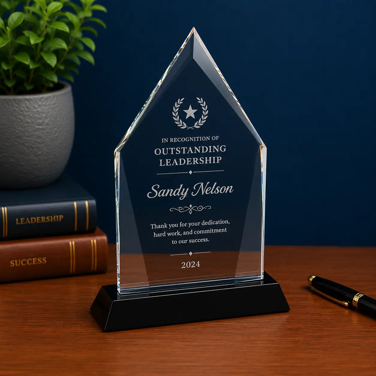 Personalized Diamond Halo Glass Award | Custom Engraved Recognition Award Sams Engraving and Gifts