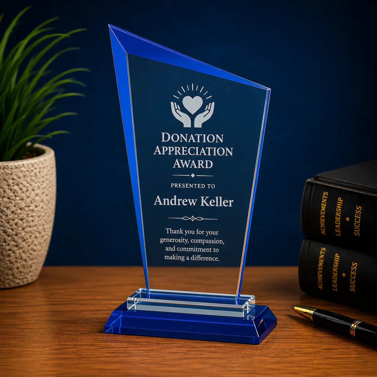 Personalized Razor Glass Award | Custom Engraved Recognition Award Sams Engraving and Gifts