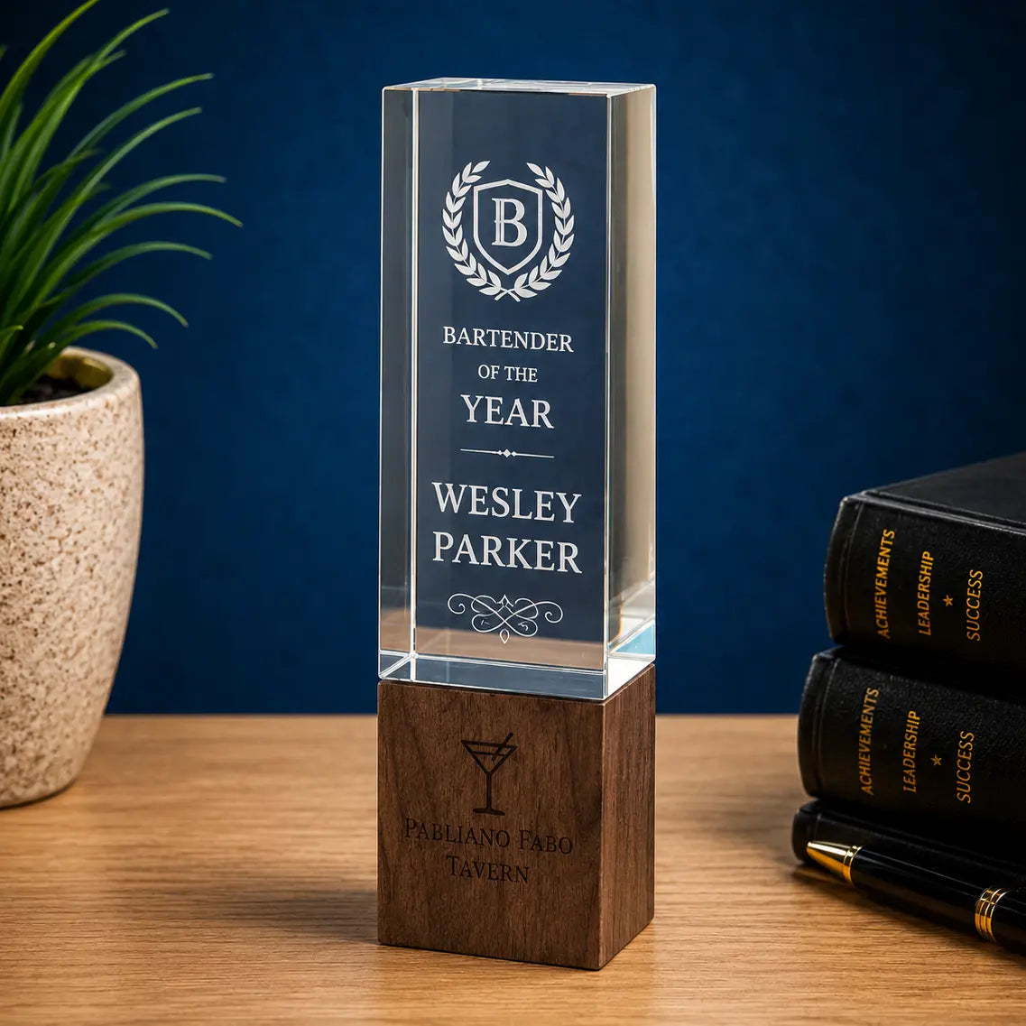 Personalized Sierra Glass Rectangle Award | Custom Engraved Recognition Award Sams Engraving and Gifts