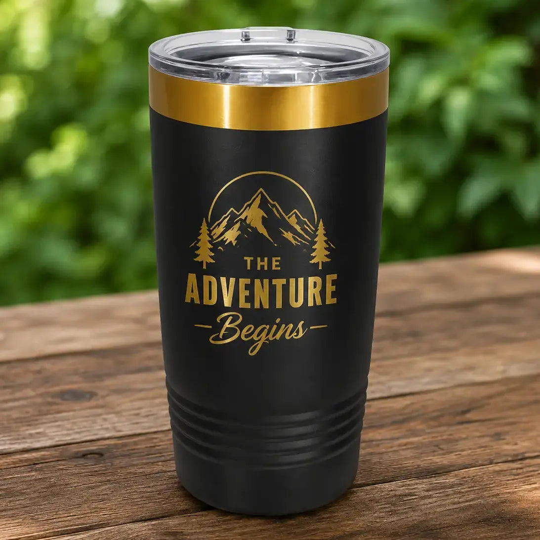 Personalized 20 oz. Gold ION-Plated Ringneck Tumbler | Custom Engraved Polar Camel Travel Mug Sams Engraving and Gifts