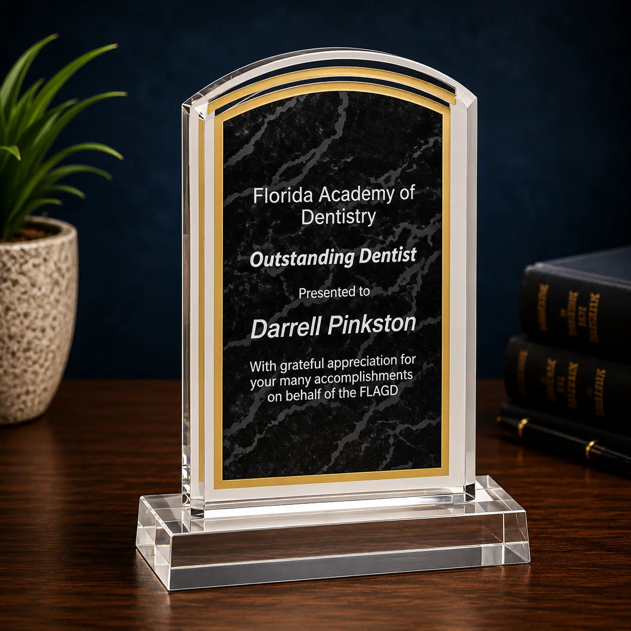 Premier Marbleized Acrylic Dome Standing Award, 5 Colors, 2 Sizes Sams Engraving and Gifts