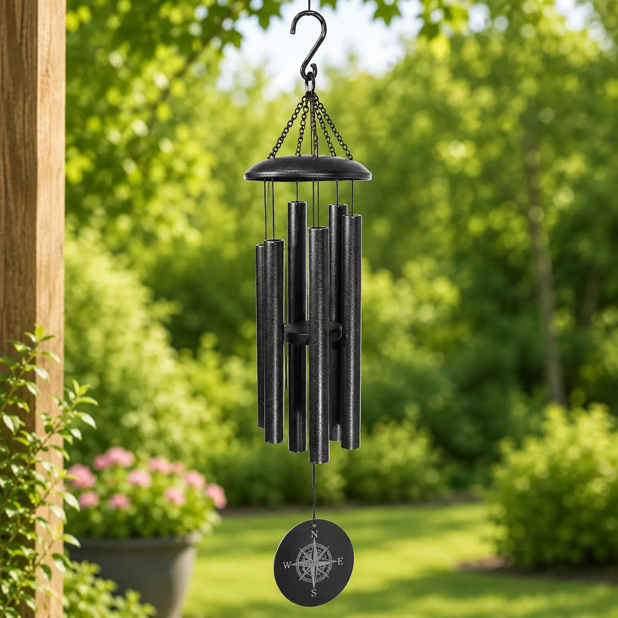 Personalized Black Aluminum Wind Chime | Custom Engraved Memorial & Garden Gift Sams Engraving and Gifts