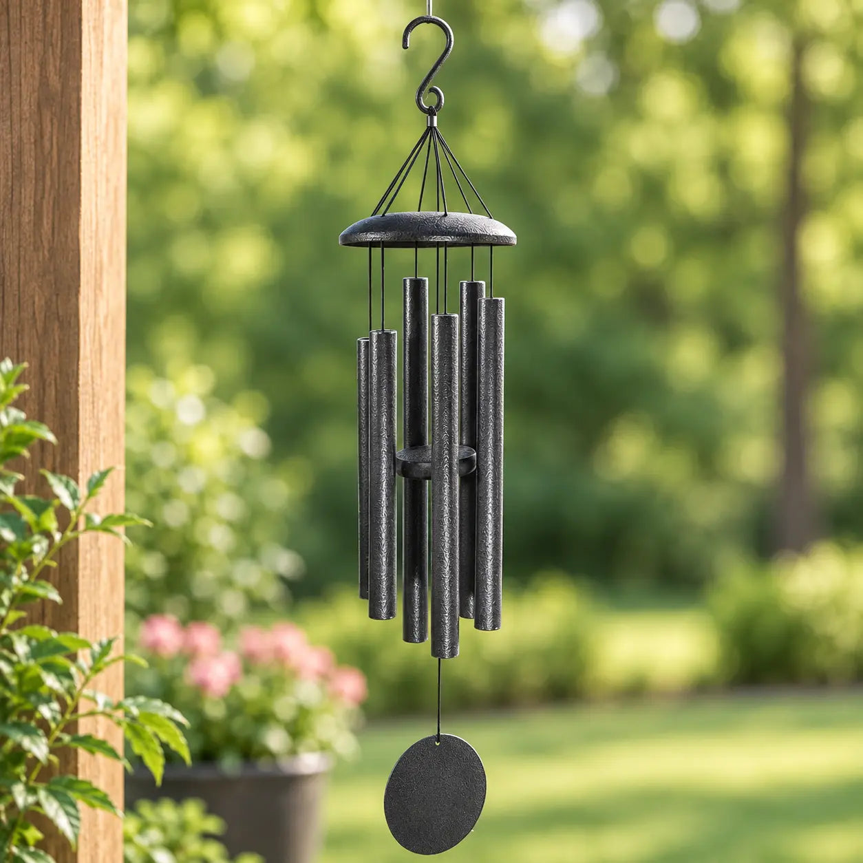 Personalized Black Aluminum Wind Chime | Custom Engraved Memorial & Garden Gift Sams Engraving and Gifts