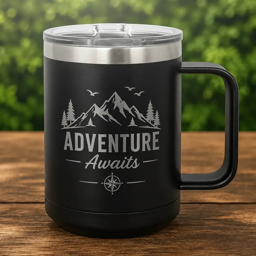 Personalized 15 oz. Polar Camel Insulated Mug with Slider Lid | Custom Engraved Coffee Mug Sams Engraving and Gifts