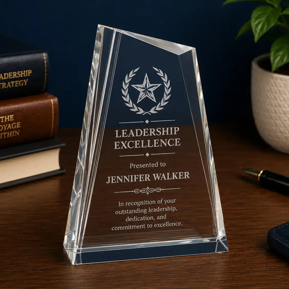 Personalized Crystal Peak Award | Custom Engraved Recognition Award Sams Engraving and Gifts