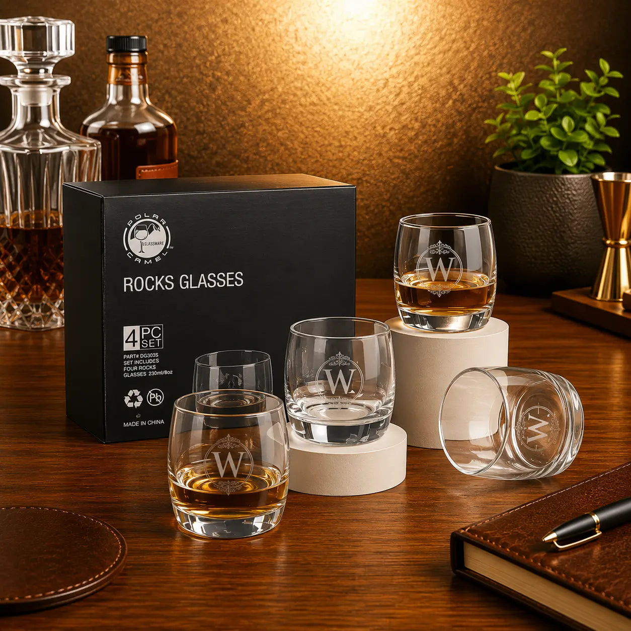 Personalized Rocks Glass Gift Set | Custom Engraved Whiskey Glasses Sams Engraving and Gifts