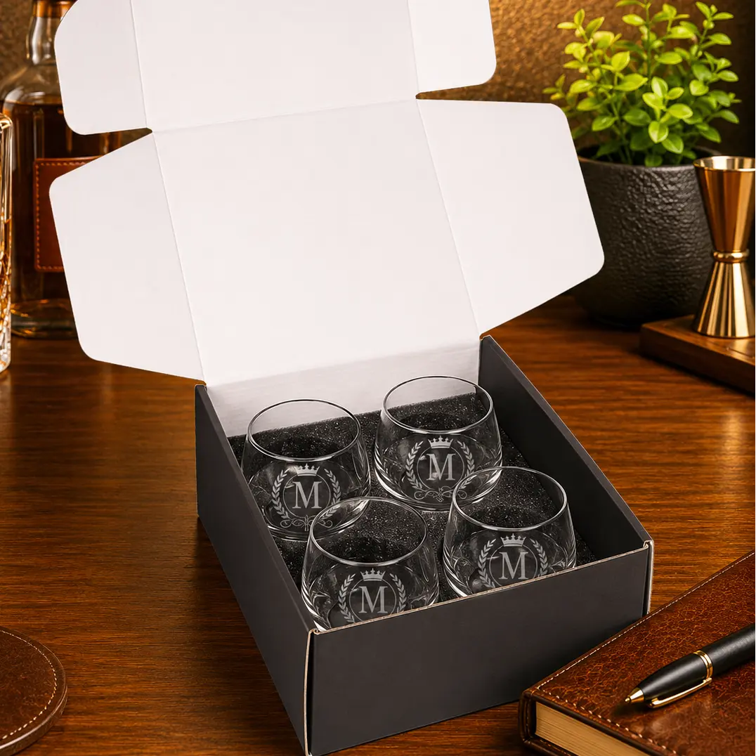 Personalized Rocks Glass Gift Set | Custom Engraved Whiskey Glasses Sams Engraving and Gifts