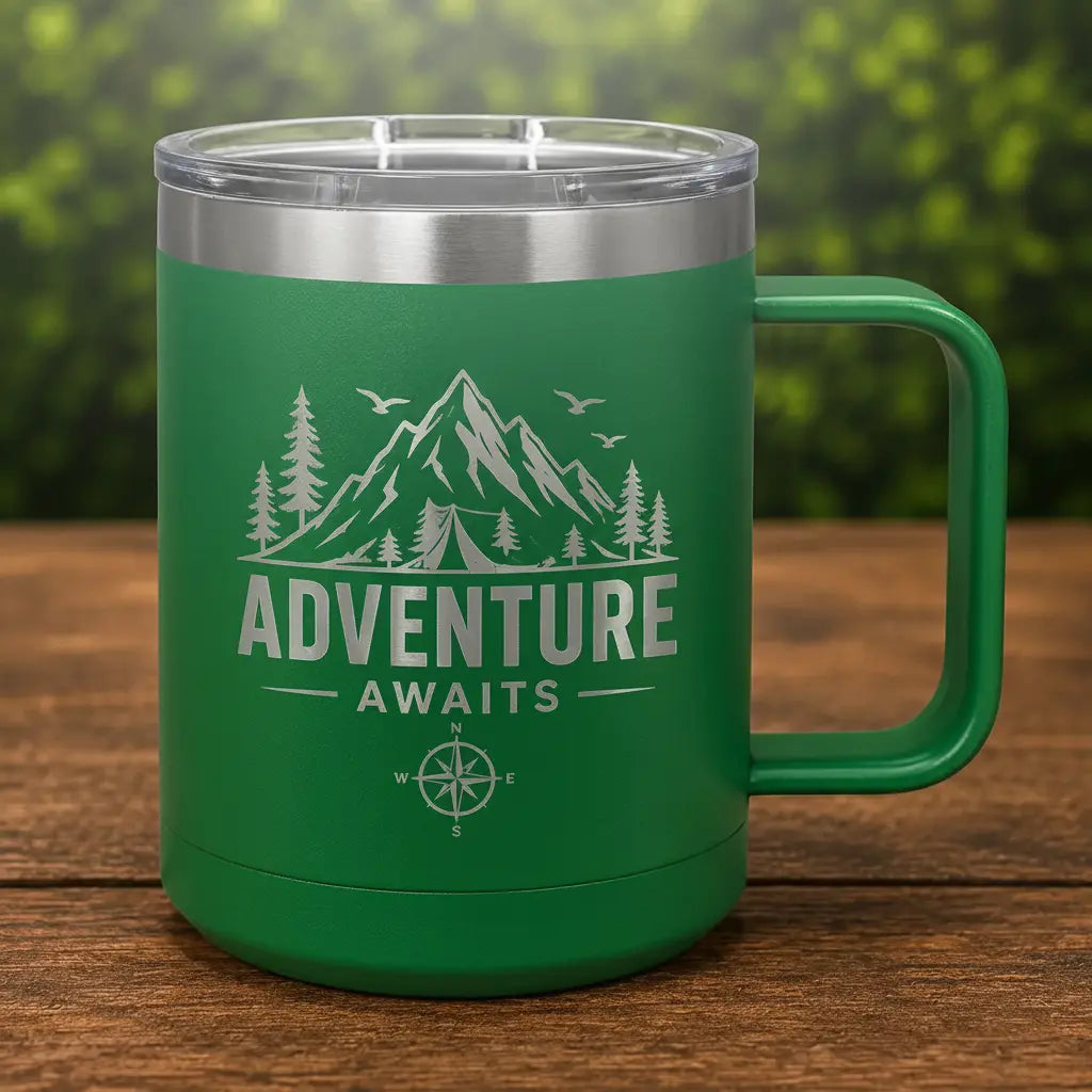 Personalized 15 oz. Polar Camel Insulated Mug with Slider Lid | Custom Engraved Coffee Mug Sams Engraving and Gifts