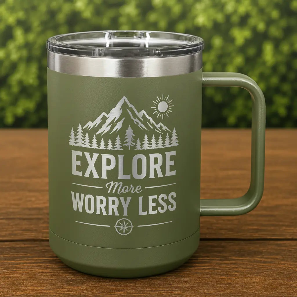 Personalized 15 oz. Polar Camel Insulated Mug with Slider Lid | Custom Engraved Coffee Mug Sams Engraving and Gifts