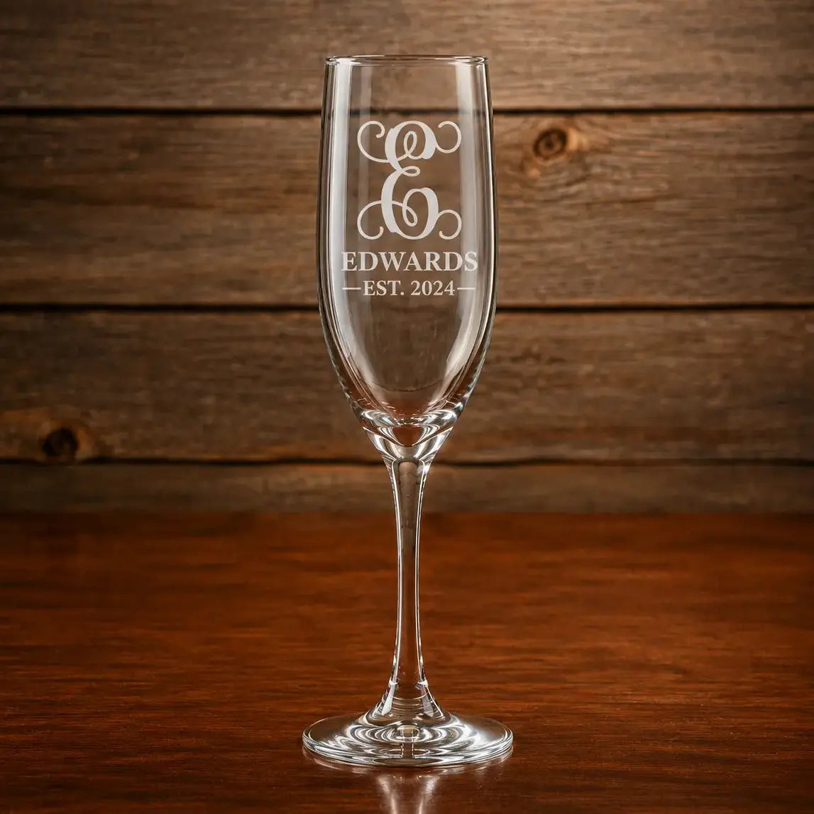 Personalized Polar Camel 8 oz. Champagne Flute | Custom Laser Engraved Champagne Glass Sams Engraving and Gifts