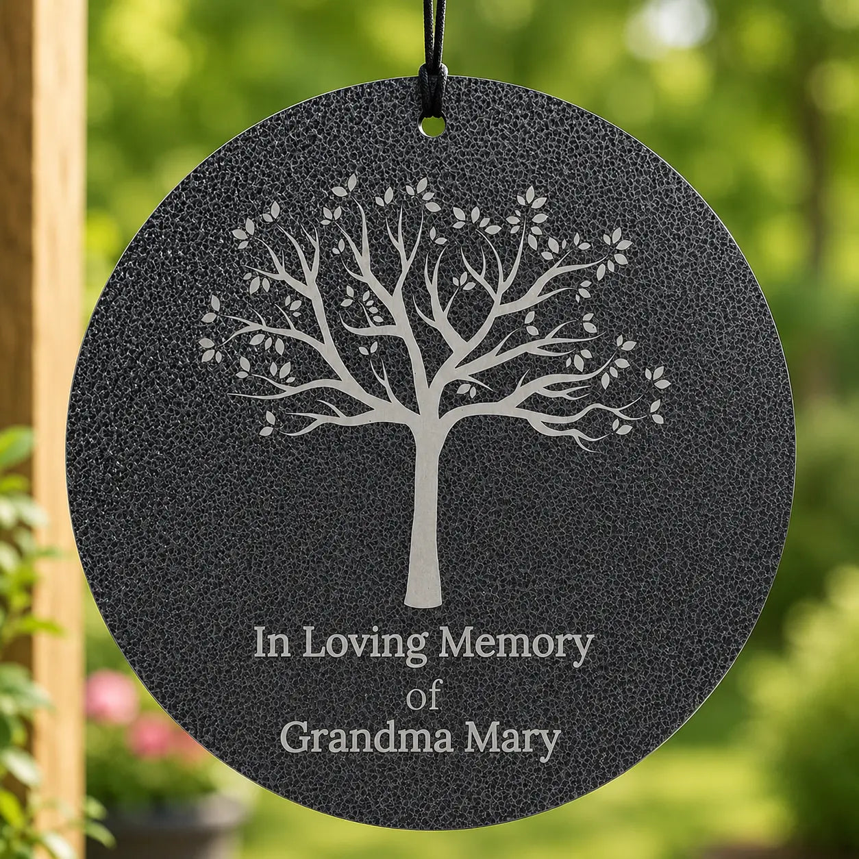 Personalized Black Aluminum Wind Chime | Custom Engraved Memorial & Garden Gift Sams Engraving and Gifts