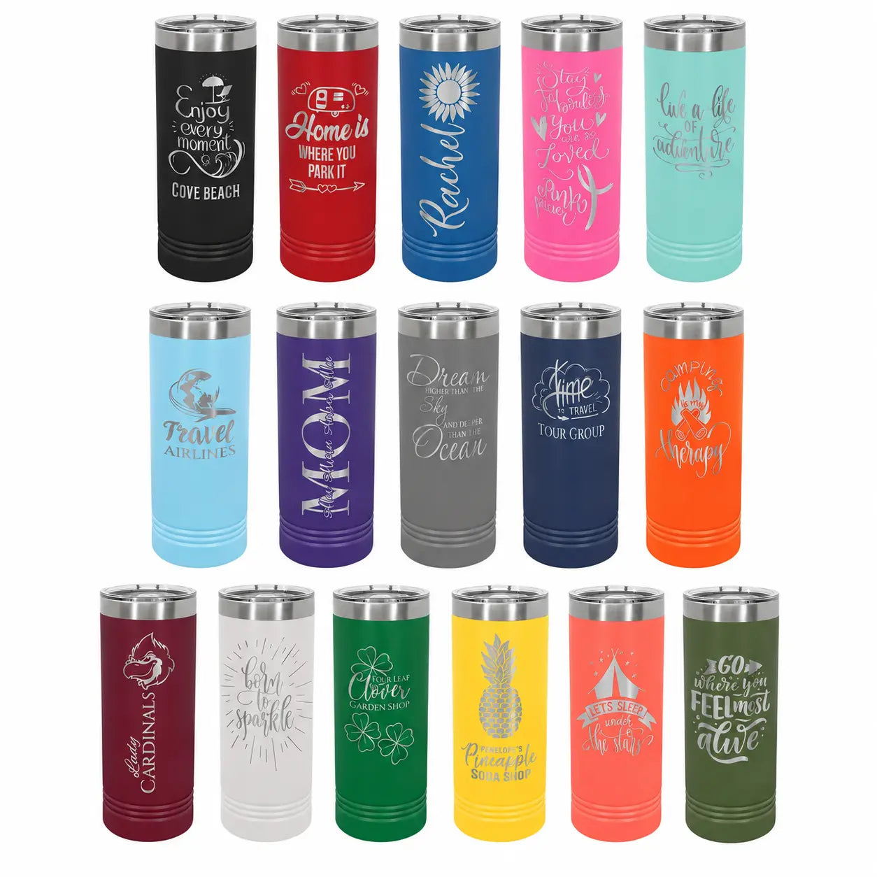 Personalized 22 oz. Polar Camel Skinny Tumbler | Custom Engraved Tumbler Sams Engraving and Gifts