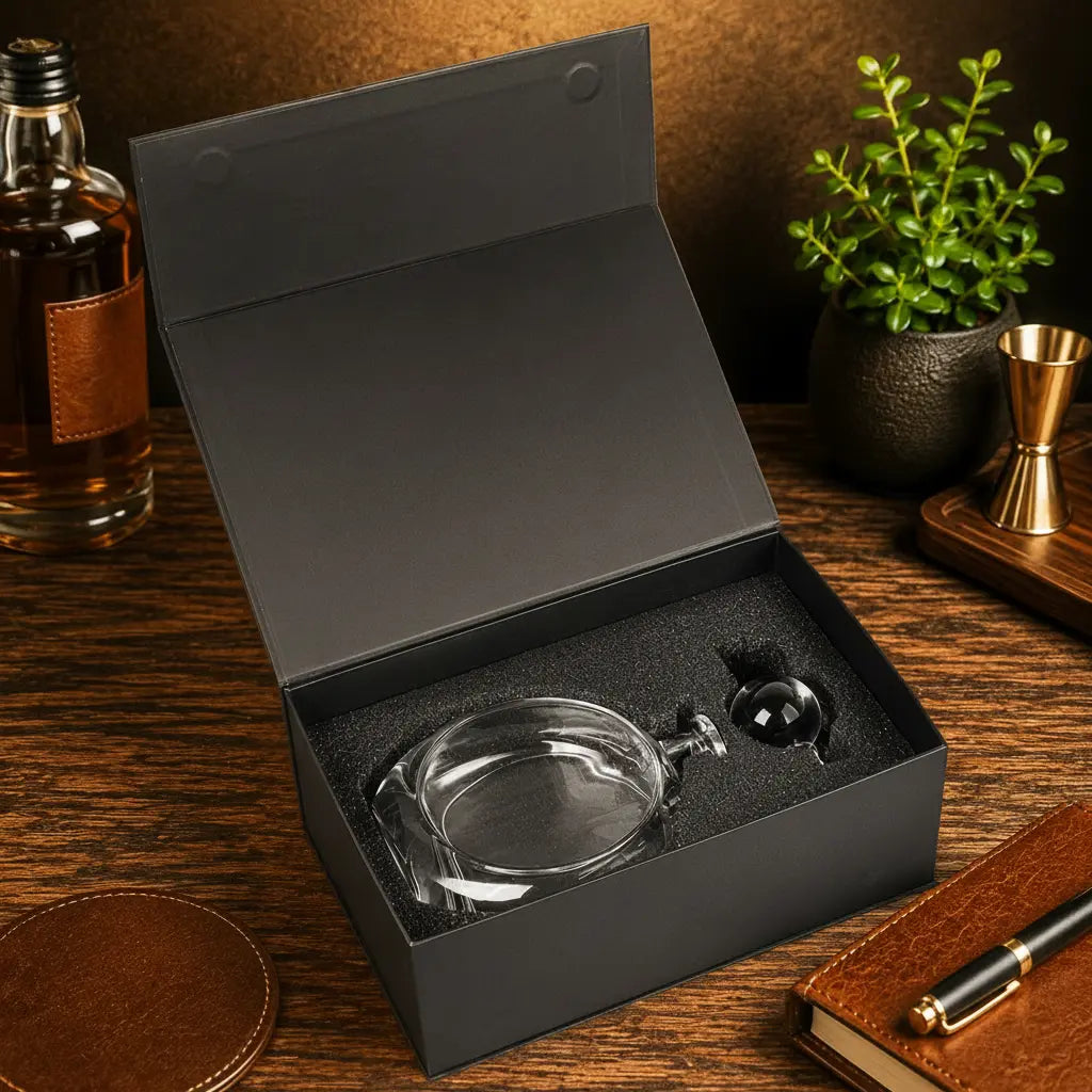 Personalized 750 mL Glass Decanter | Custom Engraved Whiskey Decanter in Black Gift Box Sams Engraving and Gifts