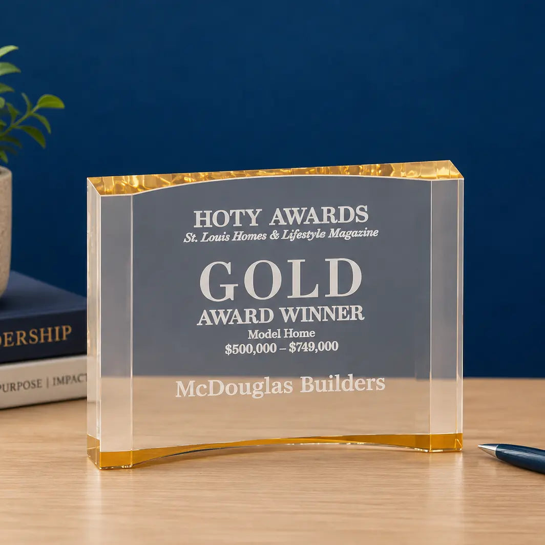 Personalized Thick Crescent Acrylic Award | Custom Engraved Recognition Award Sams Engraving and Gifts