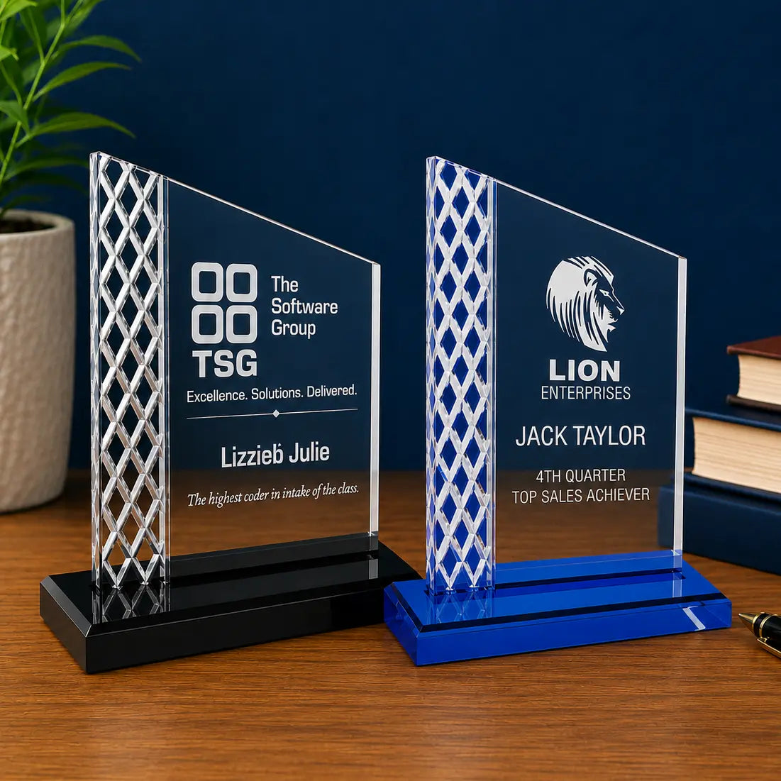 Personalized Unite Diamond Ice Acrylic Award | Custom Engraved Recognition Award Sams Engraving and Gifts