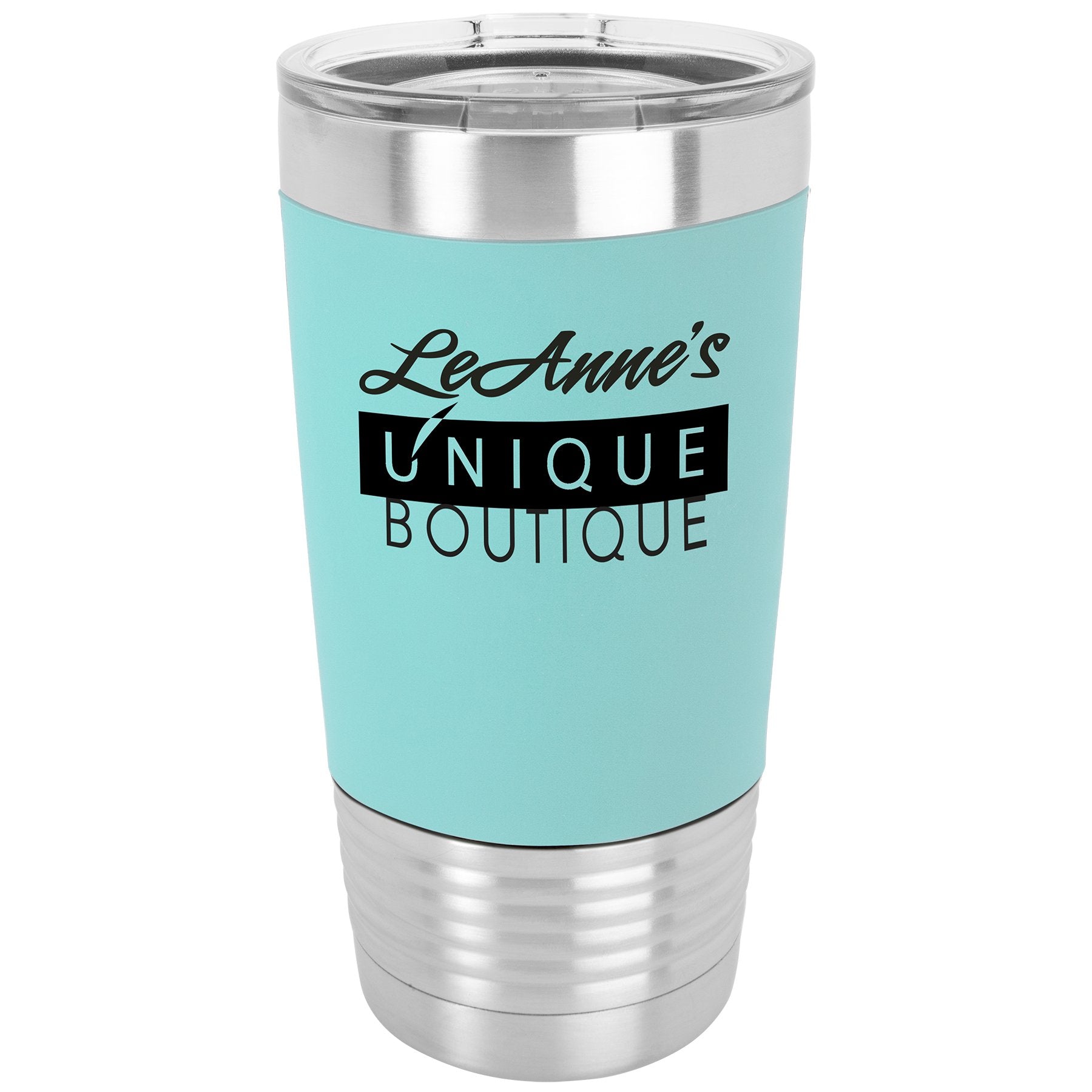 Personalized Polar Camel 20 oz. Tumbler with Silicone Grip and Clear Lid