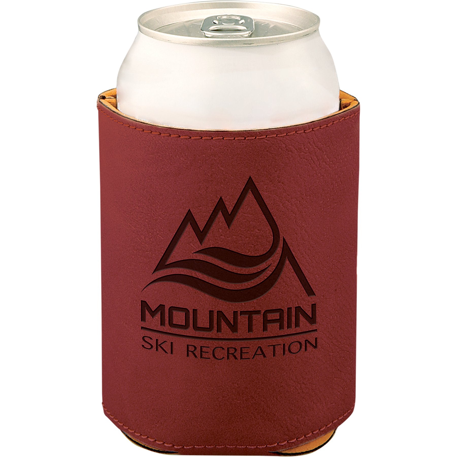 Personalized Beverage Holder Koozie, Insulated Sleeve, Leatherette