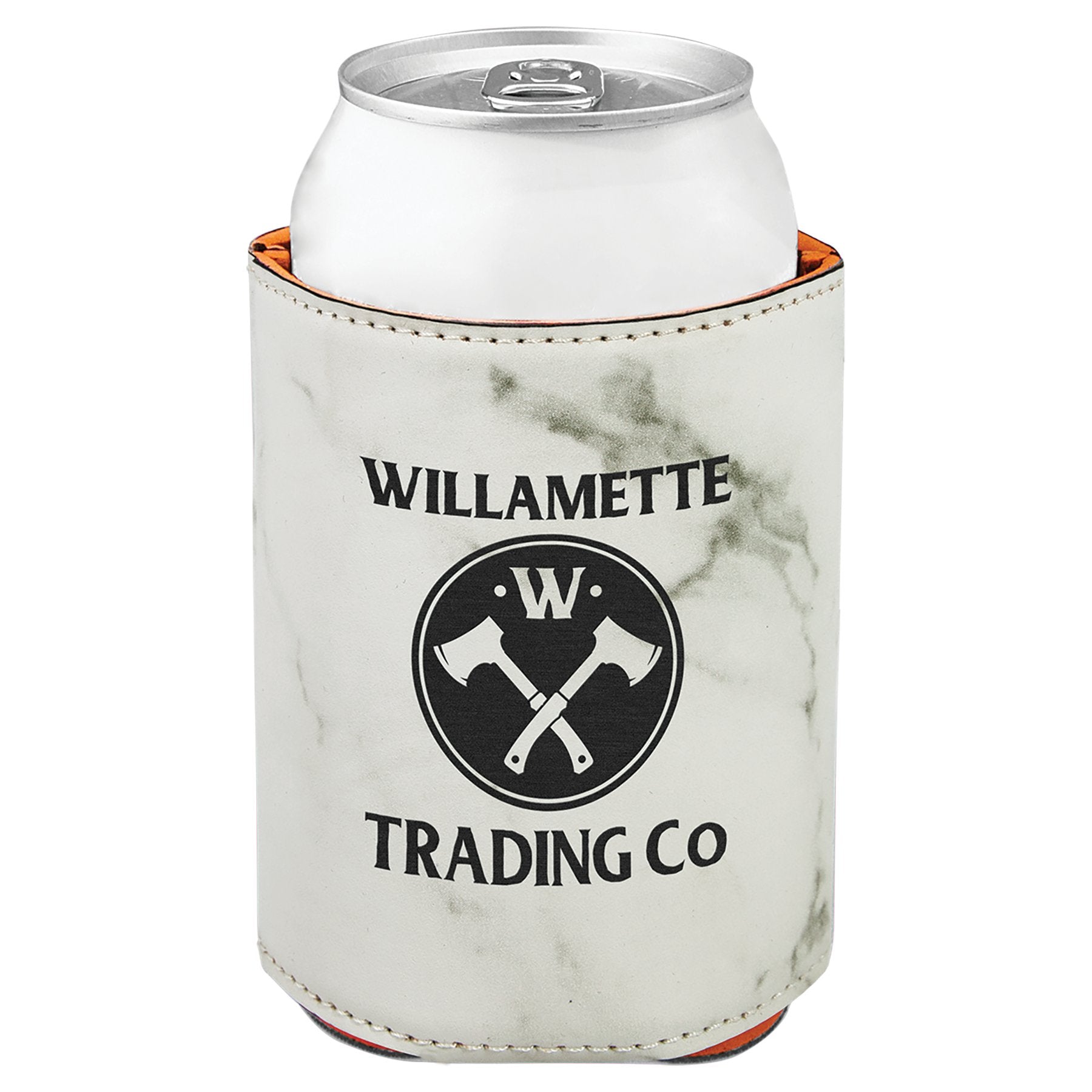 Personalized Beverage Holder Koozie, Insulated Sleeve, Leatherette