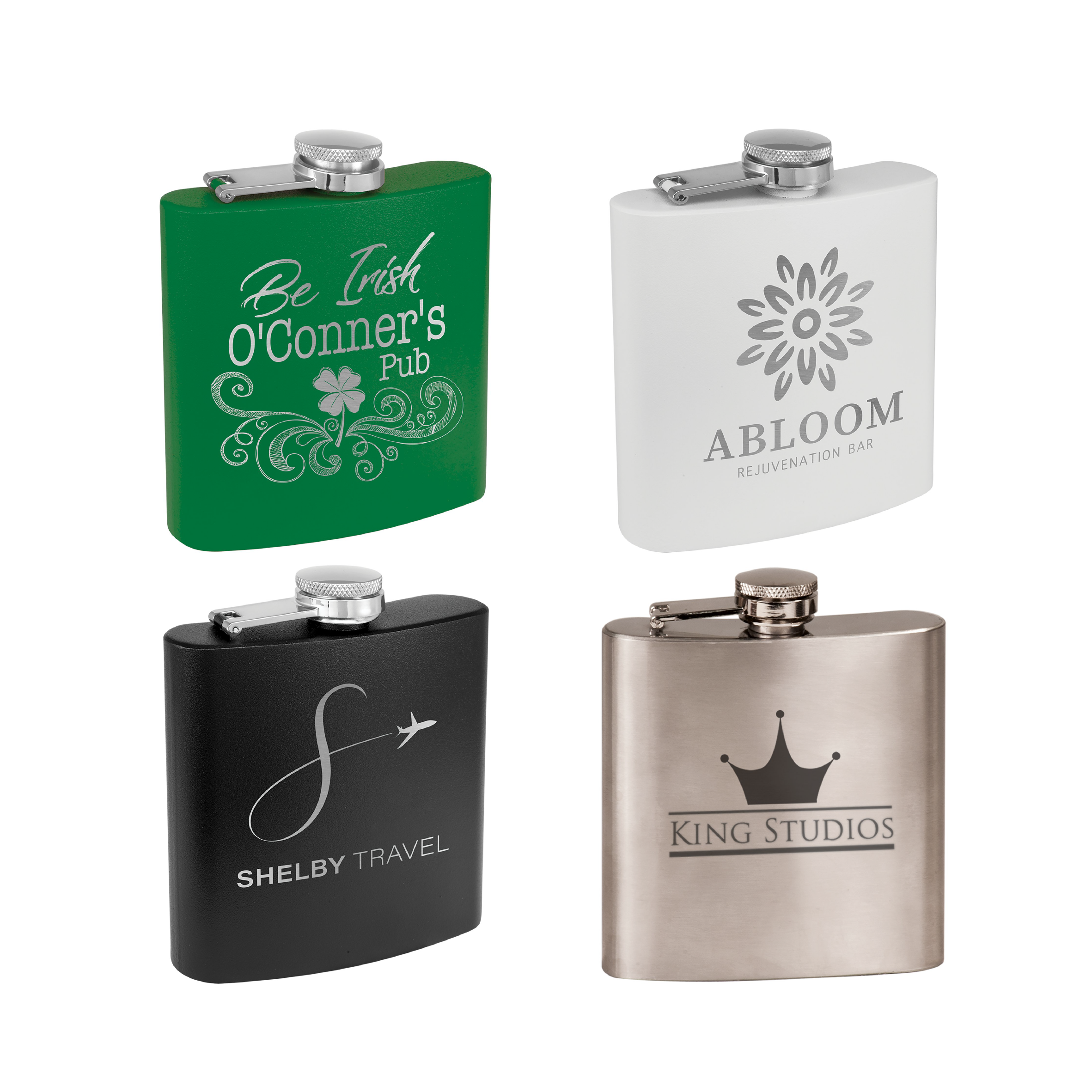 Personalized 6 oz. Powder Coated Stainless Steel Flask