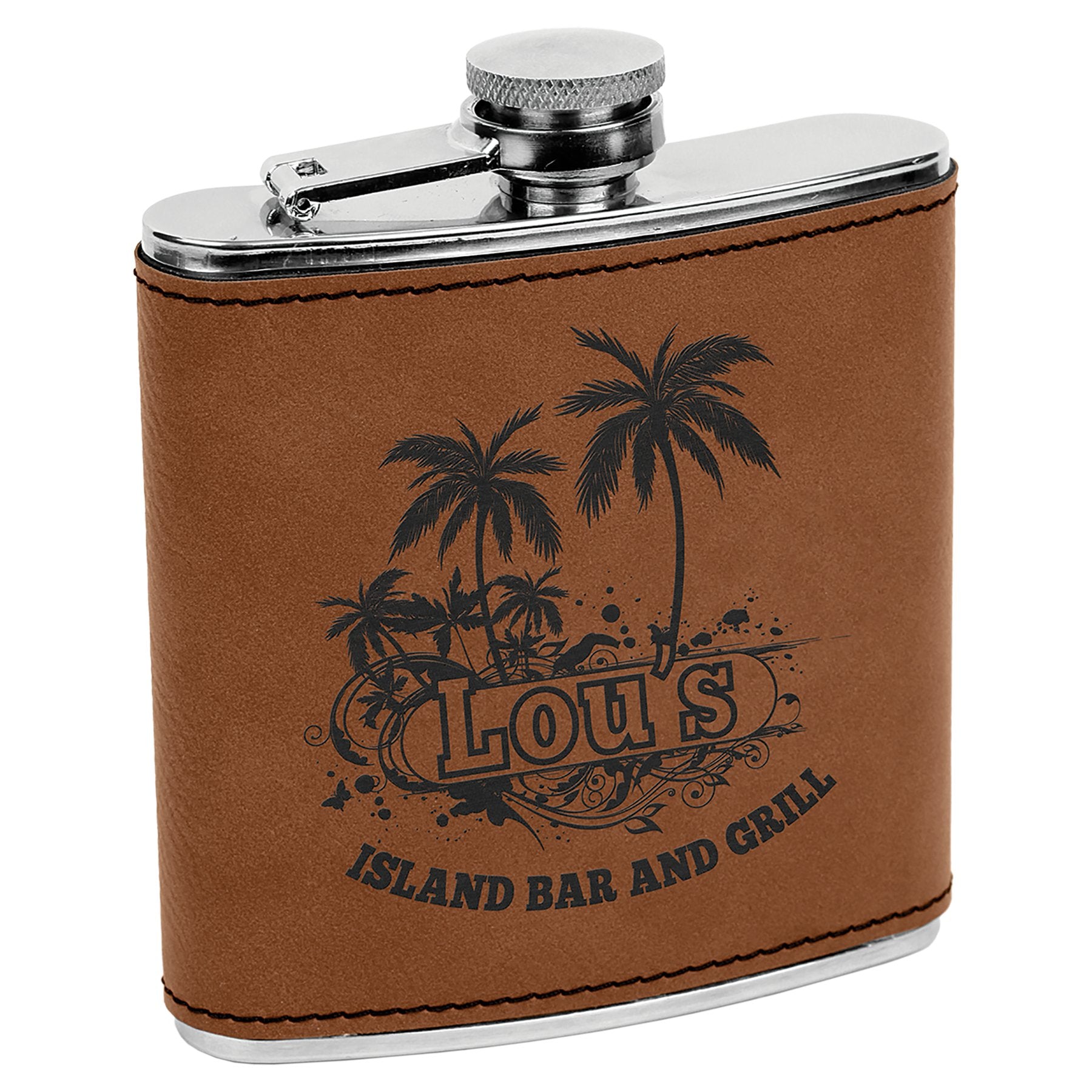 Personalized 6 oz. Leatherette Stainless Steel Flask