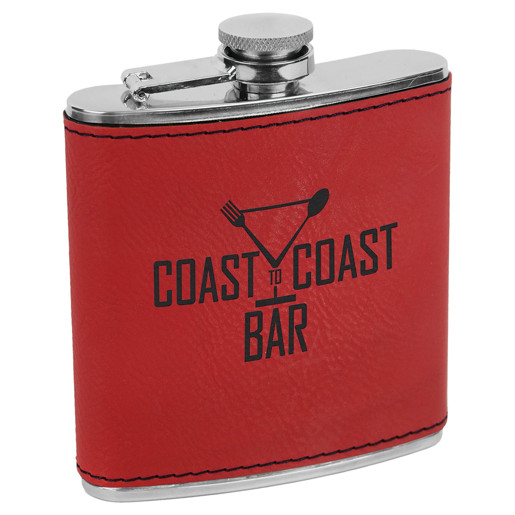 Personalized 6 oz. Leatherette Stainless Steel Flask