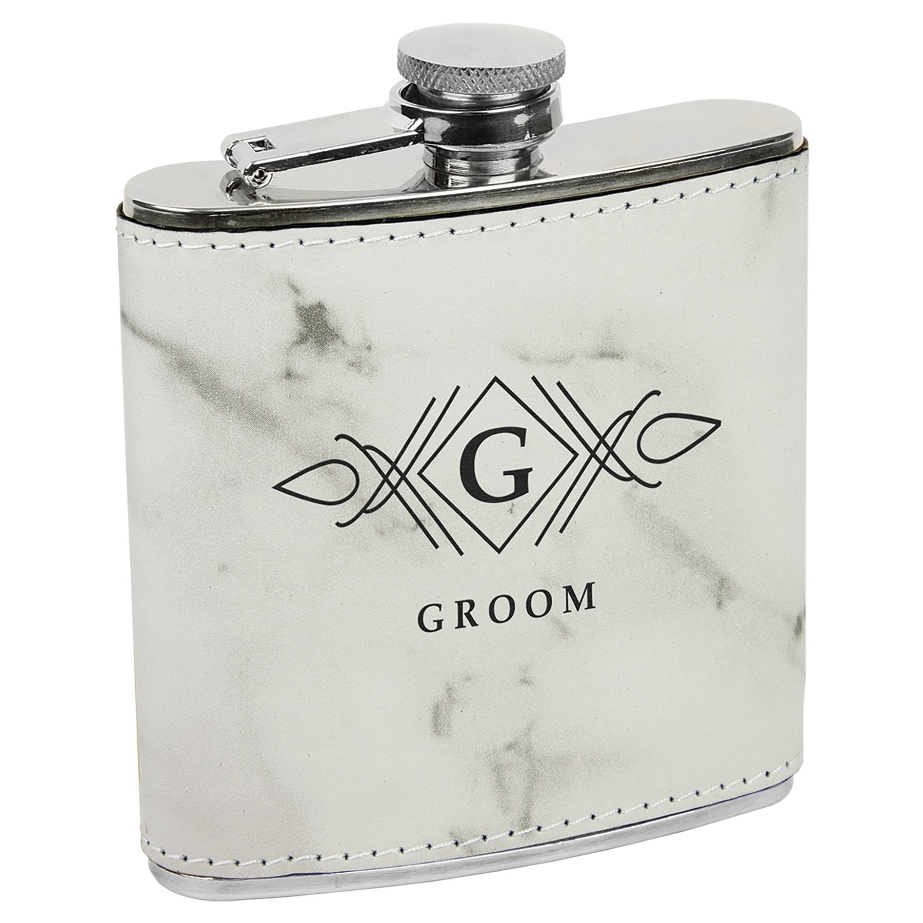 Personalized 6 oz. Leatherette Stainless Steel Flask