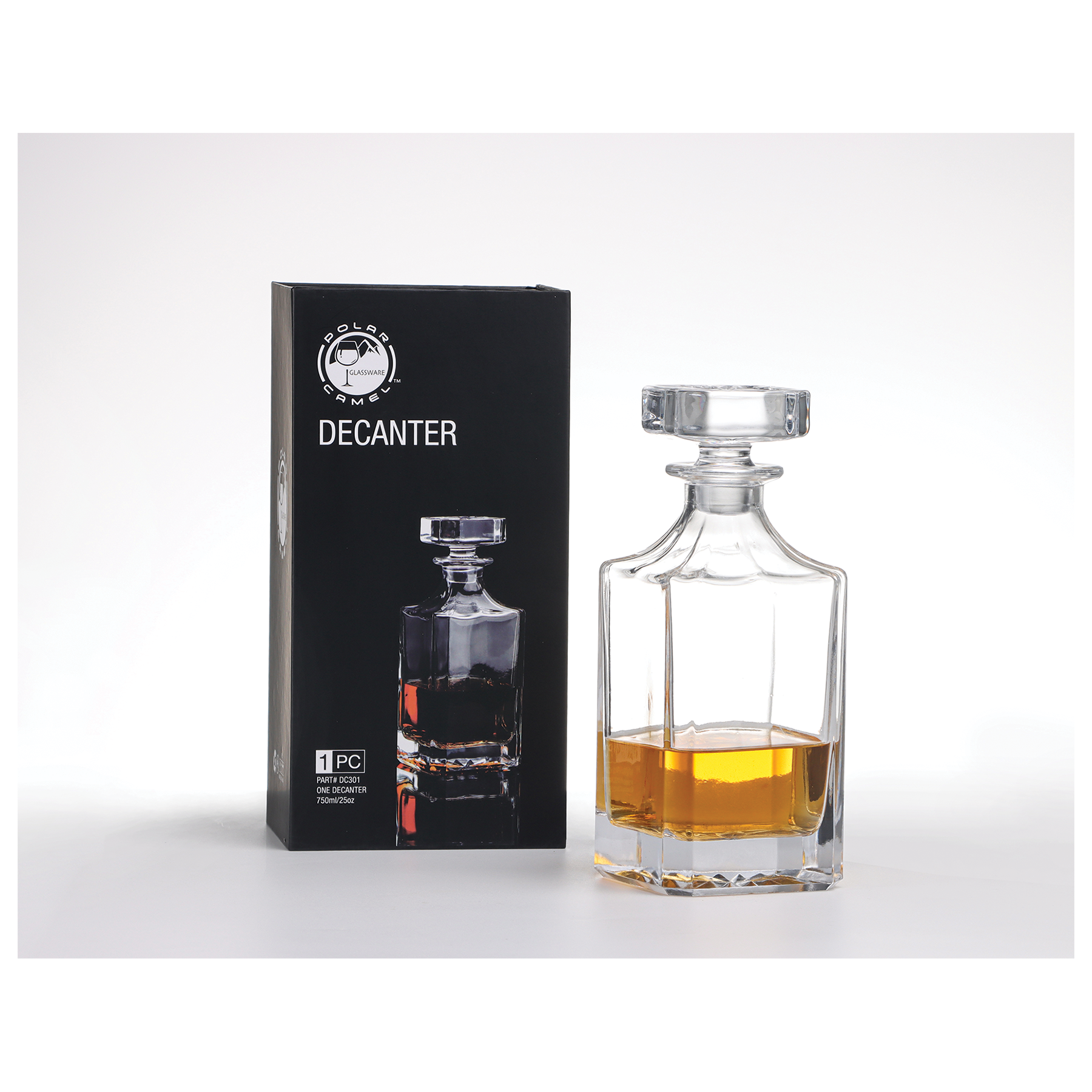 Personalized Glass Decanter, Square, 750ml