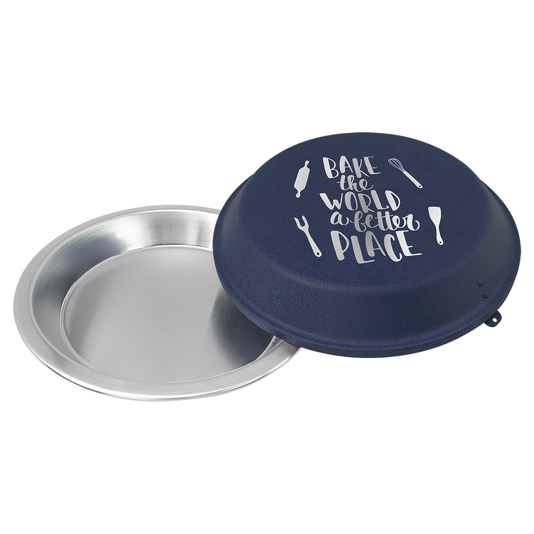 Personalized Round Aluminum Pie Pan with Powder Coated Lid, 9"