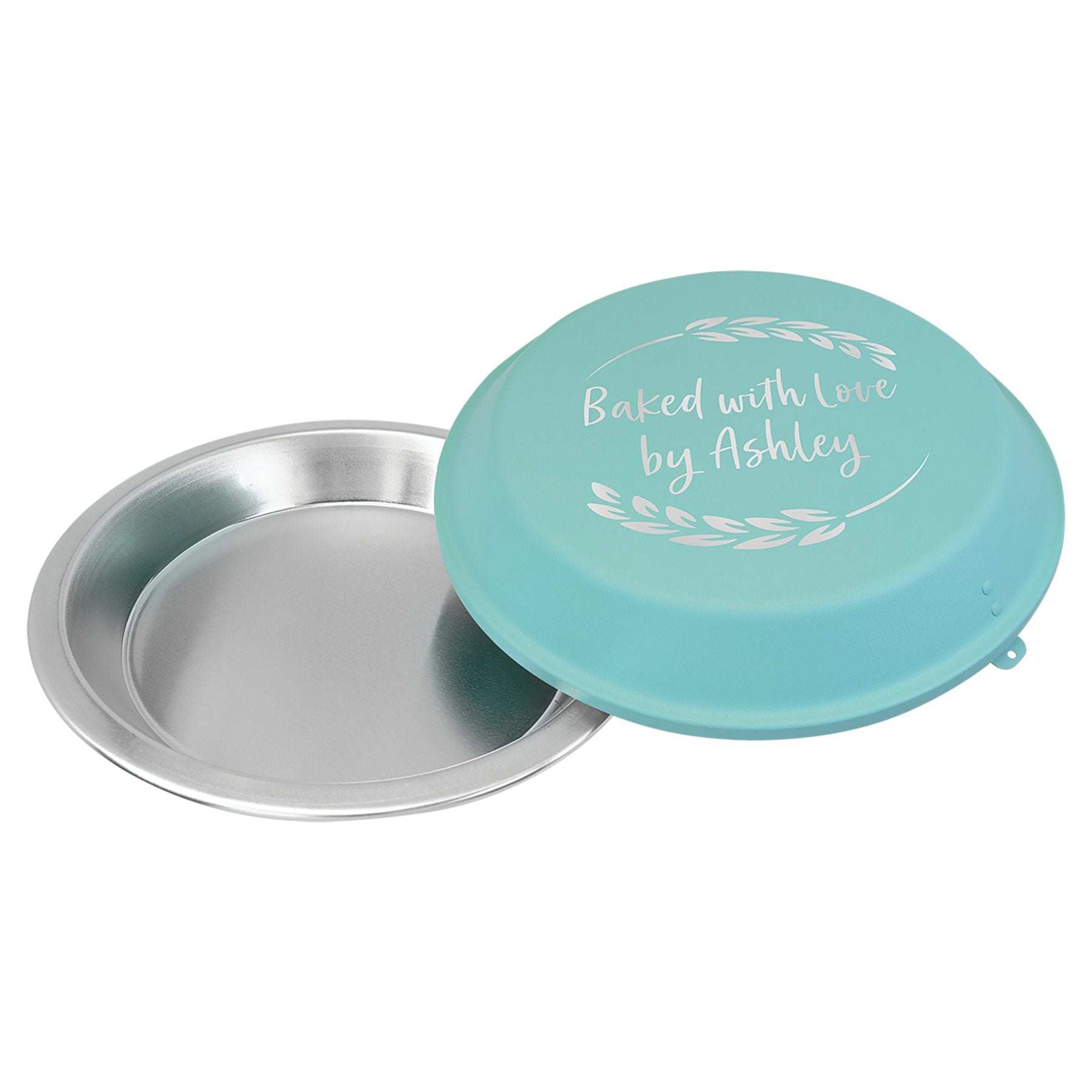 Personalized Round Aluminum Pie Pan with Powder Coated Lid, 9"