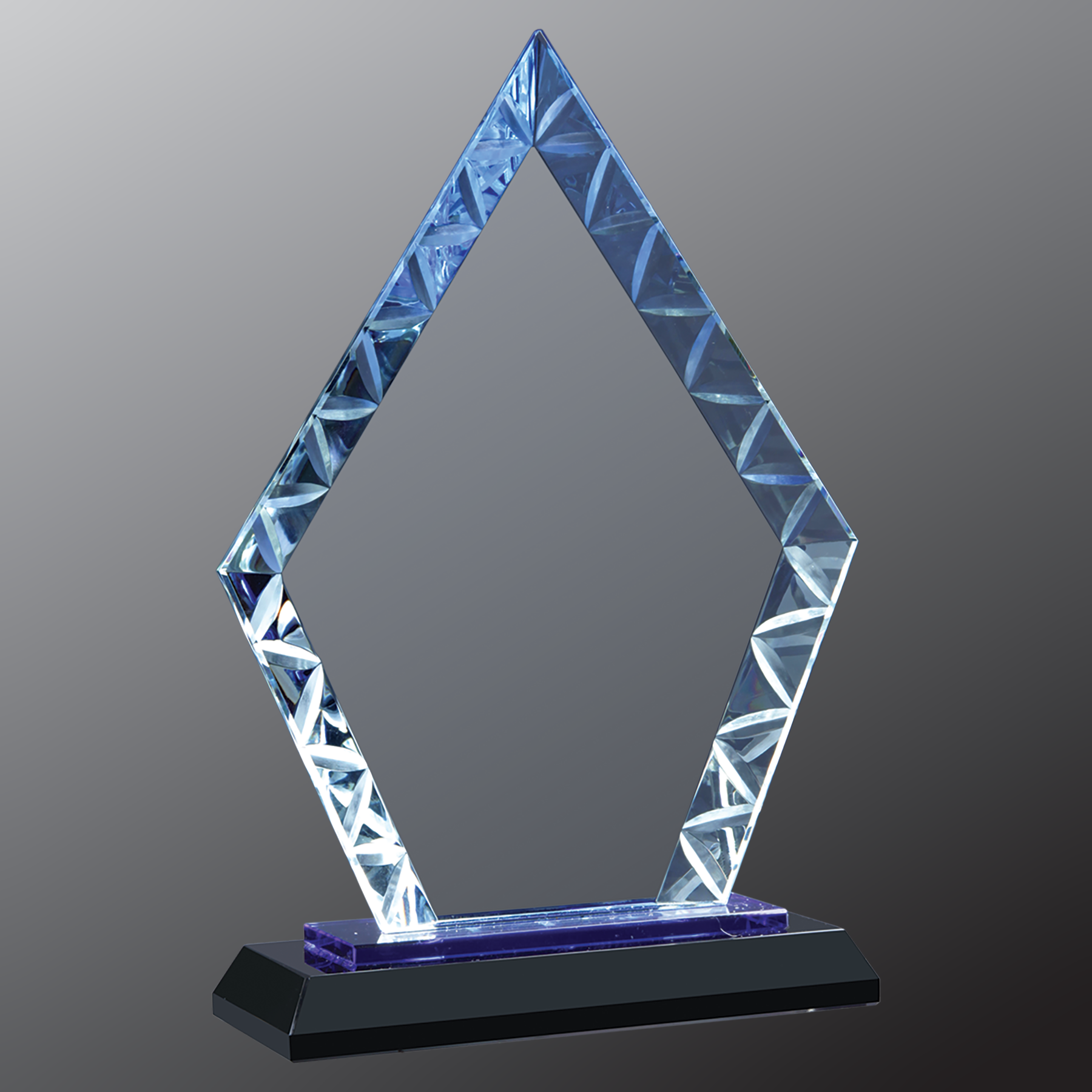 Diamond Accent Glass Standing Award with Presentation Box, 2 Sizes & Colors