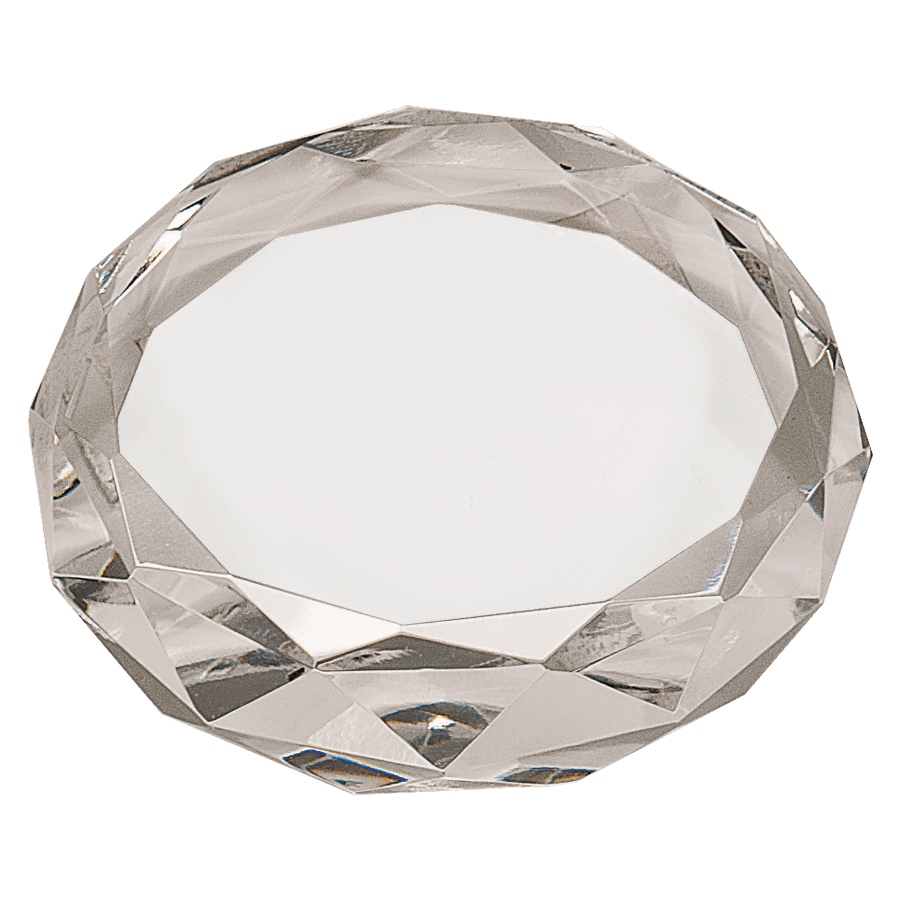 Premier Crystal Round Faceted Paperweight / Award, 3", Includes Lined Gift Box