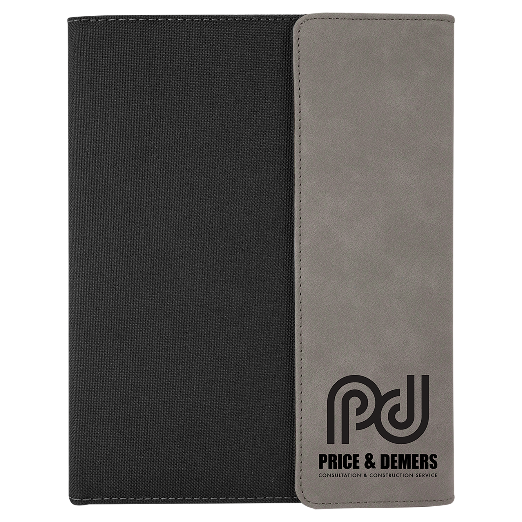 Personalized Executive Portfolio with Pocket and Lined Notepad, Canvas and Leatherette, 7" x 9"