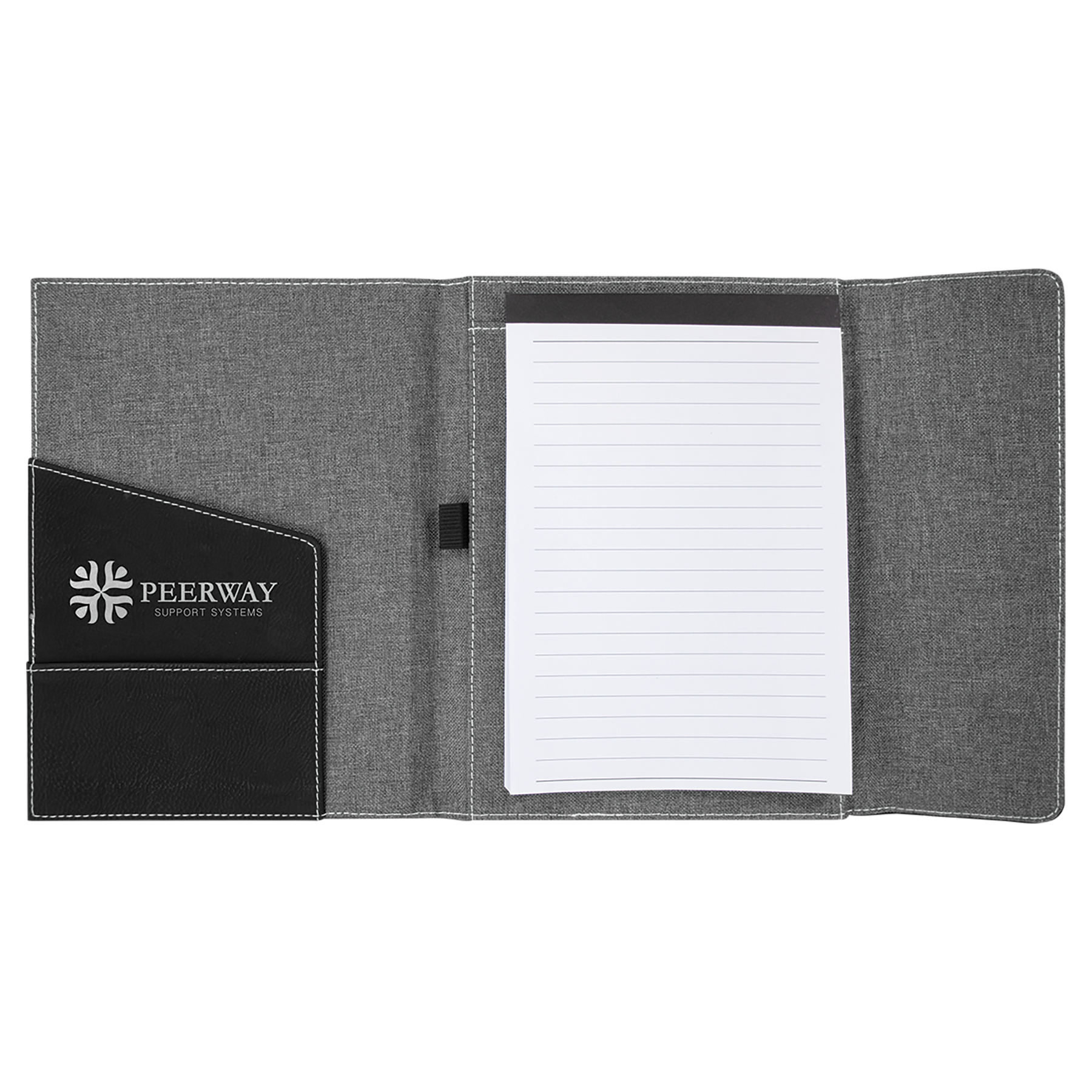 Personalized Executive Portfolio with Pocket and Lined Notepad, Canvas and Leatherette, 7" x 9"