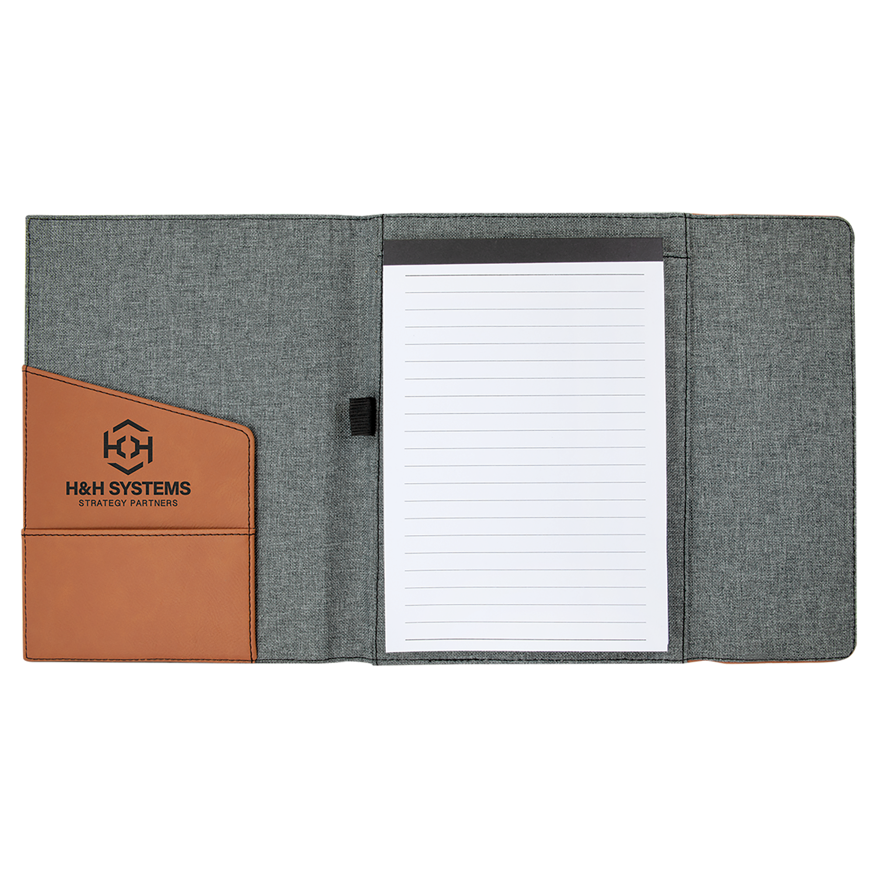 Personalized Executive Portfolio with Pocket and Lined Notepad, Canvas and Leatherette, 7" x 9"