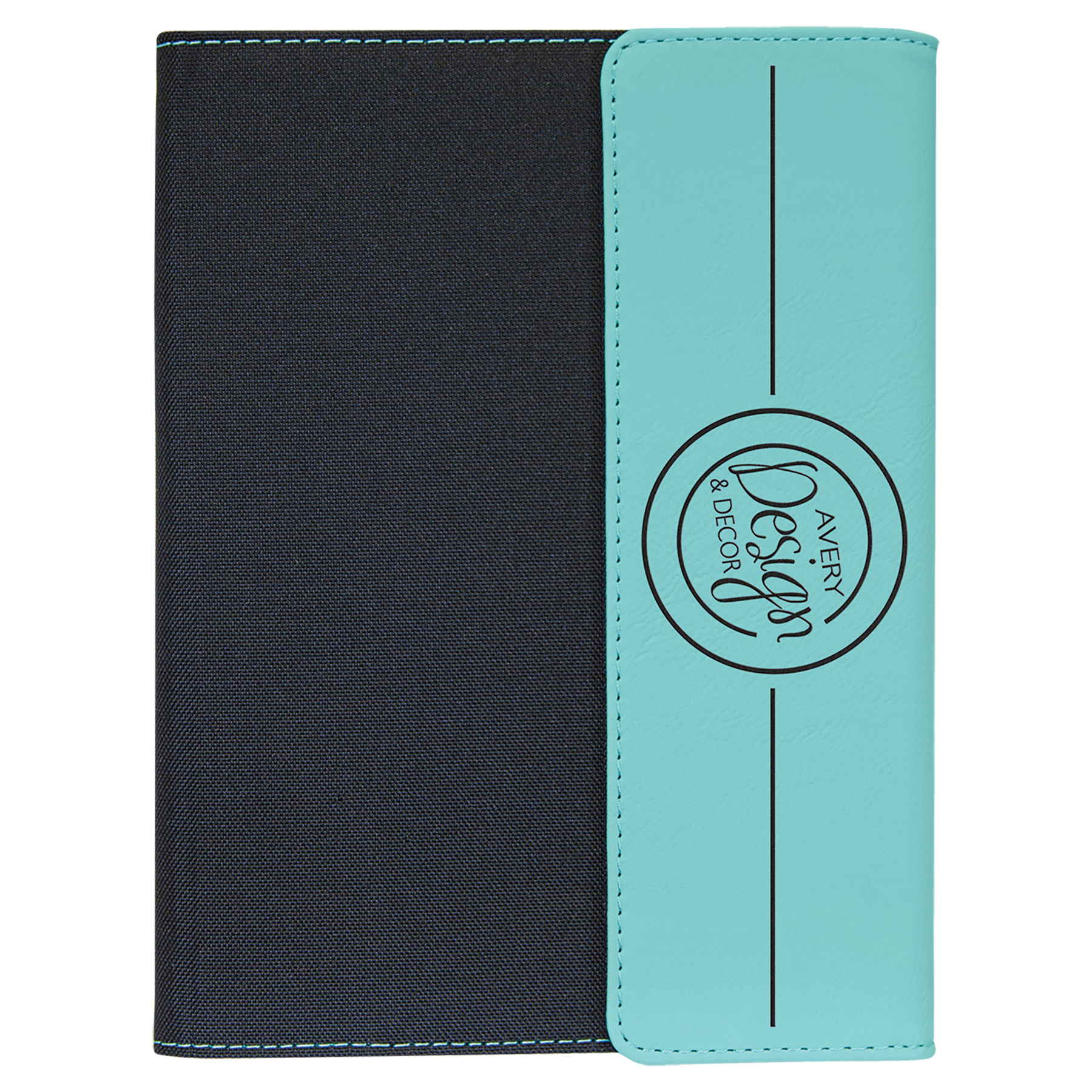 Personalized Executive Portfolio with Pocket and Lined Notepad, Canvas and Leatherette, 7" x 9"