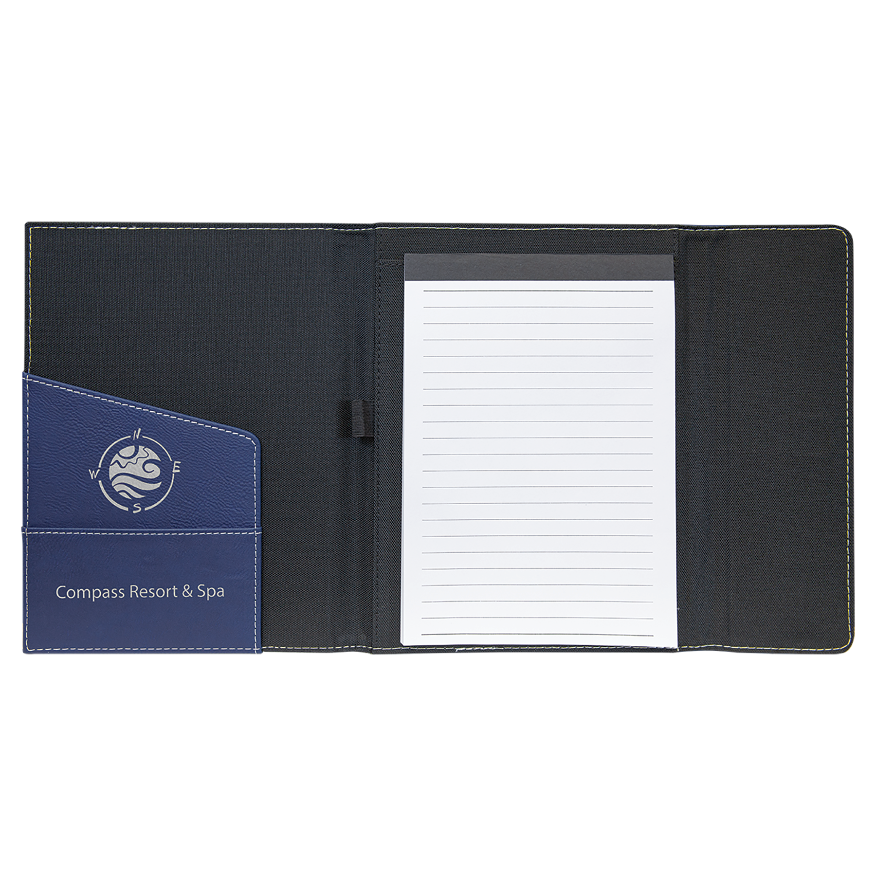 Personalized Executive Portfolio with Pocket and Lined Notepad, Canvas and Leatherette, 7" x 9"