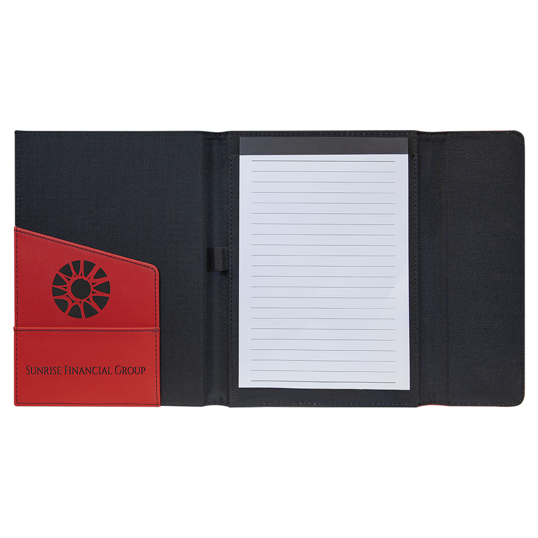 Personalized Executive Portfolio with Pocket and Lined Notepad, Canvas and Leatherette, 7" x 9"