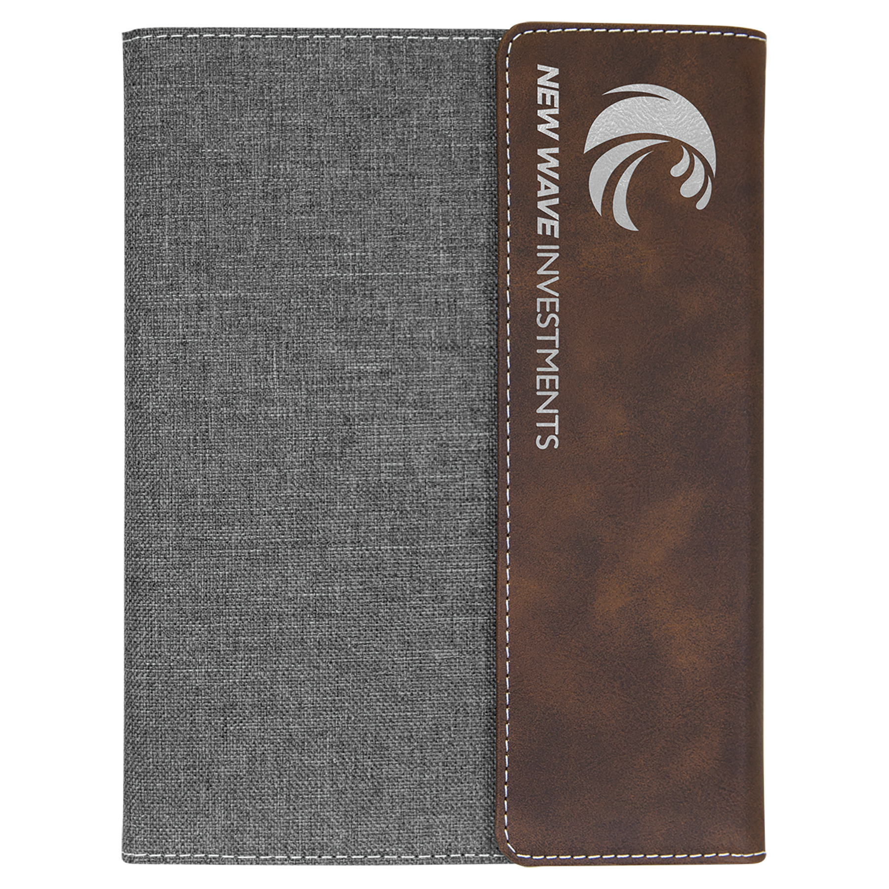 Personalized Executive Portfolio with Pocket and Lined Notepad, Canvas and Leatherette, 7" x 9"