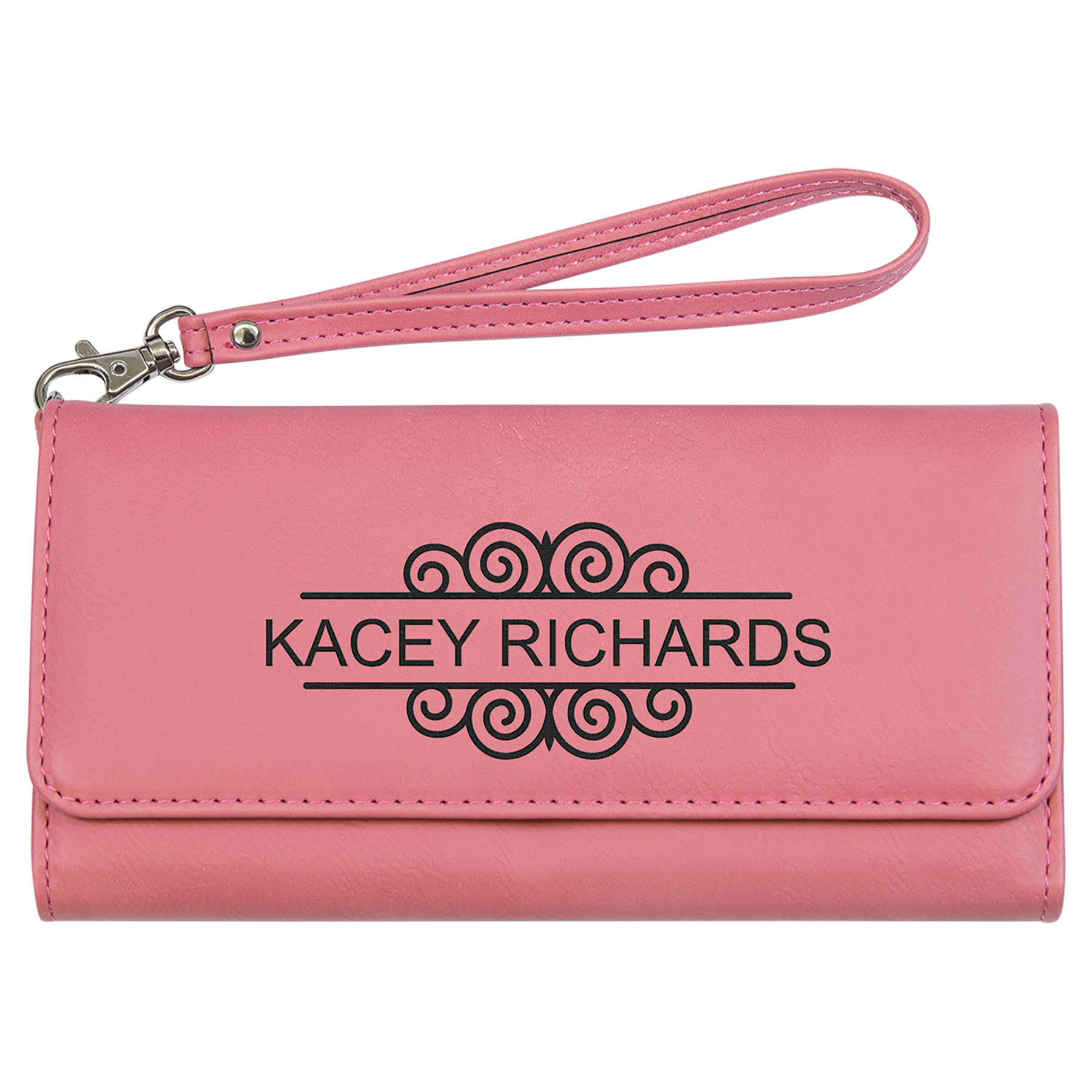 Personalized Wallet with Wrist Strap, Wristlet, RFID Protection, Multi-Slots, Leatherette, 7.5" x 4"