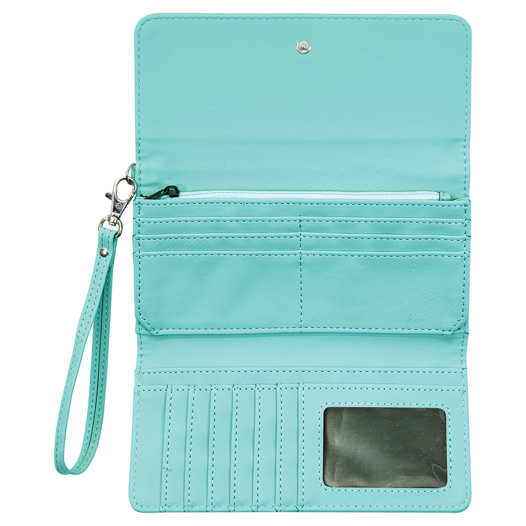 Personalized Wallet with Wrist Strap, Wristlet, RFID Protection, Multi-Slots, Leatherette, 7.5" x 4"