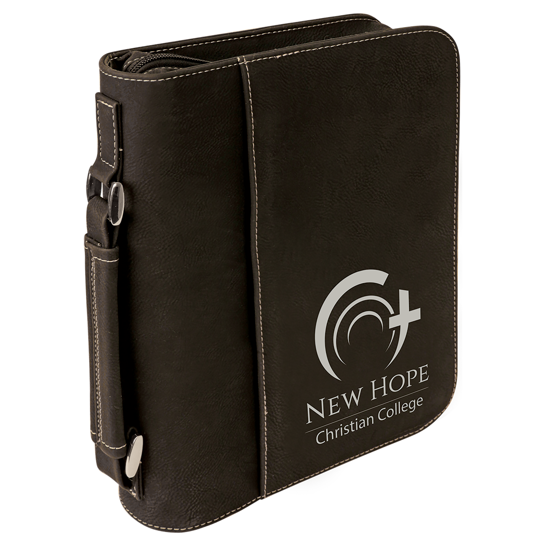 Personalized Bible/Book Cover with Pocket, Handle and Zipper, Leatherette, 7.5” x 10.75”