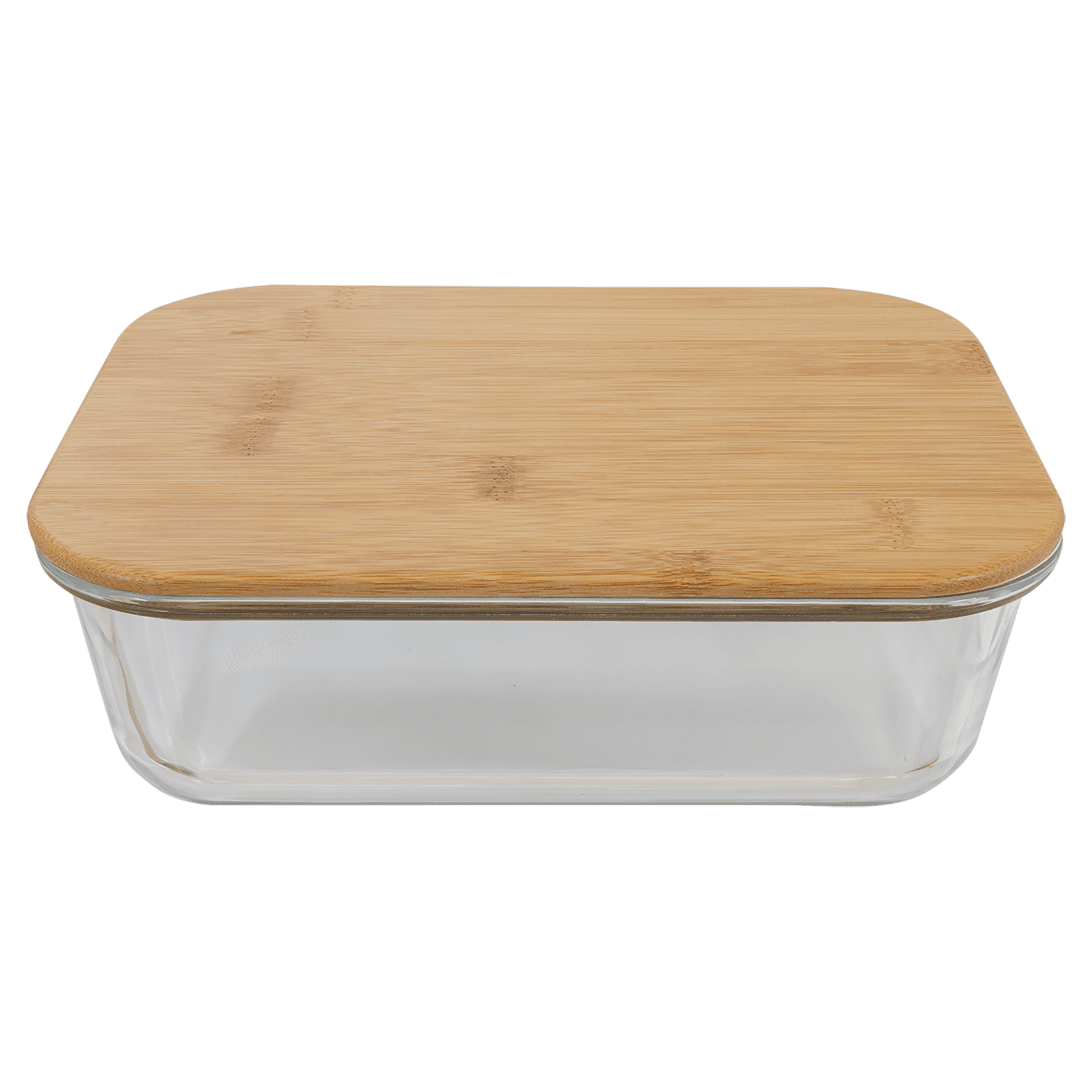 Personalized Rectangle Glass Baking Dish/Food Storage Container with Bamboo Lid, 4 Sizes