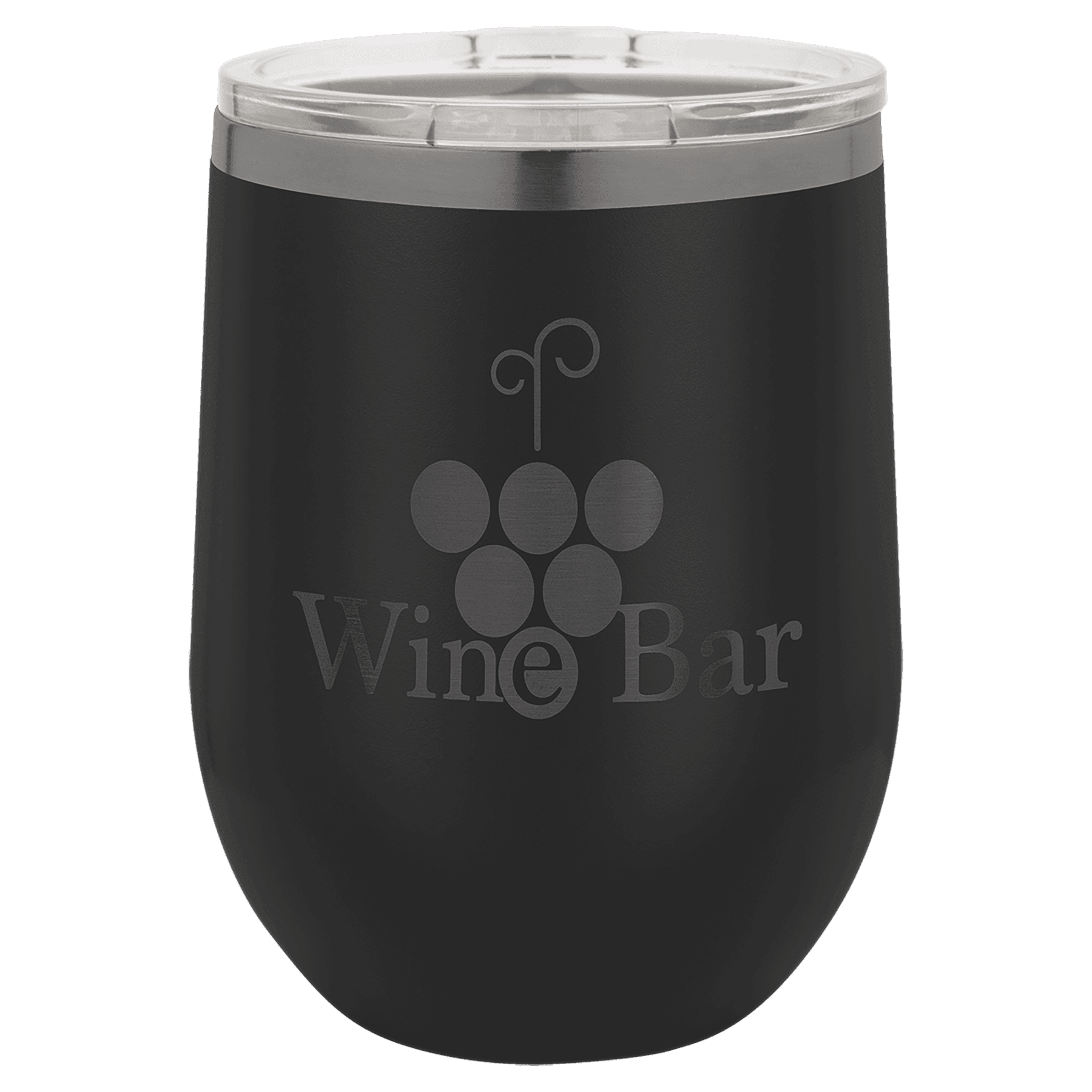 Personalized Polar Camel 12 oz. Ion-Plated Vacuum Insulated Stemless Wine Tumbler with Lid,  Rose Gold & Ghost Black Ion Colors Available