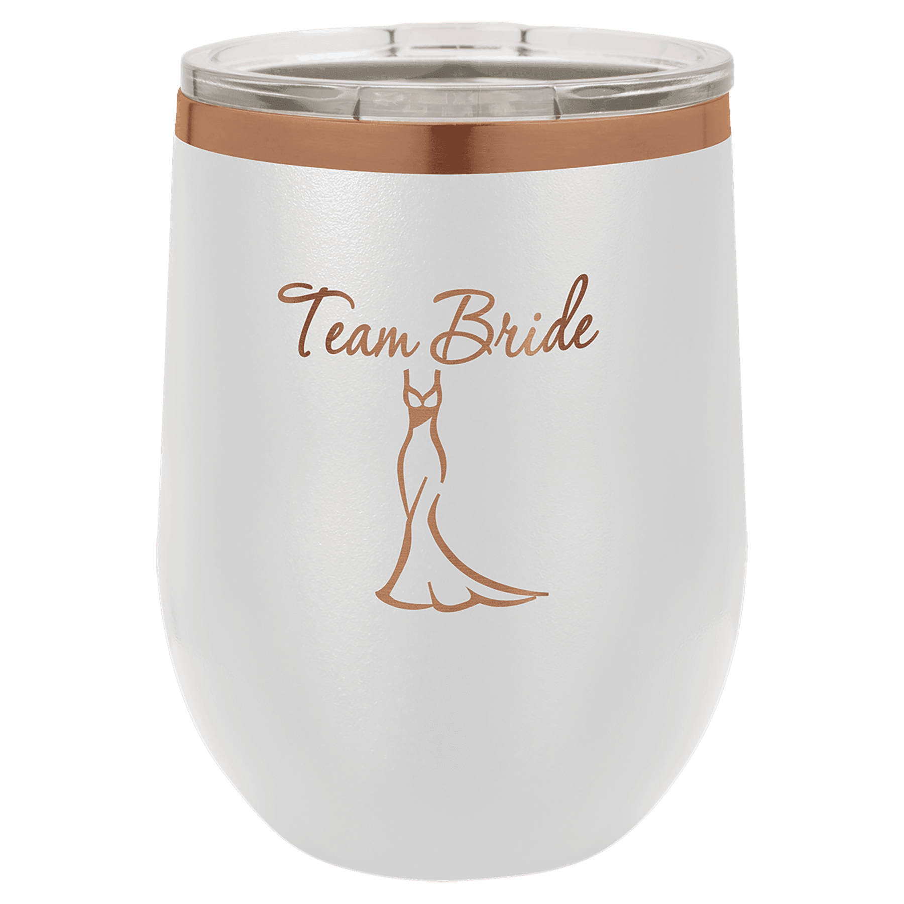 Personalized Polar Camel 12 oz. Ion-Plated Vacuum Insulated Stemless Wine Tumbler with Lid,  Rose Gold & Ghost Black Ion Colors Available