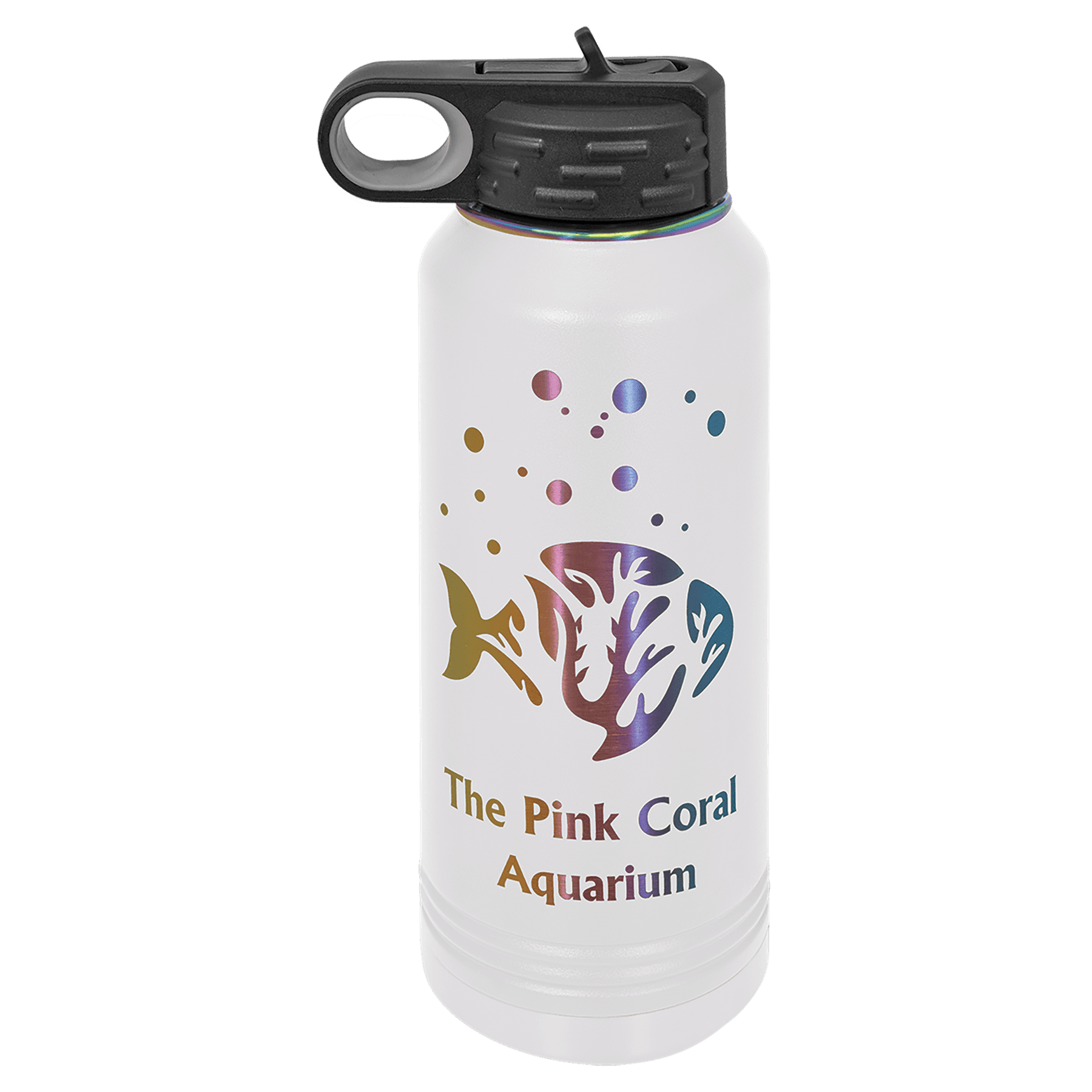 Personalized Polar Camel 32 oz. Ion-Plated Prism Water Bottle, Screw On Lid with Flip Top, Rainbow Prism Ion Colors Available