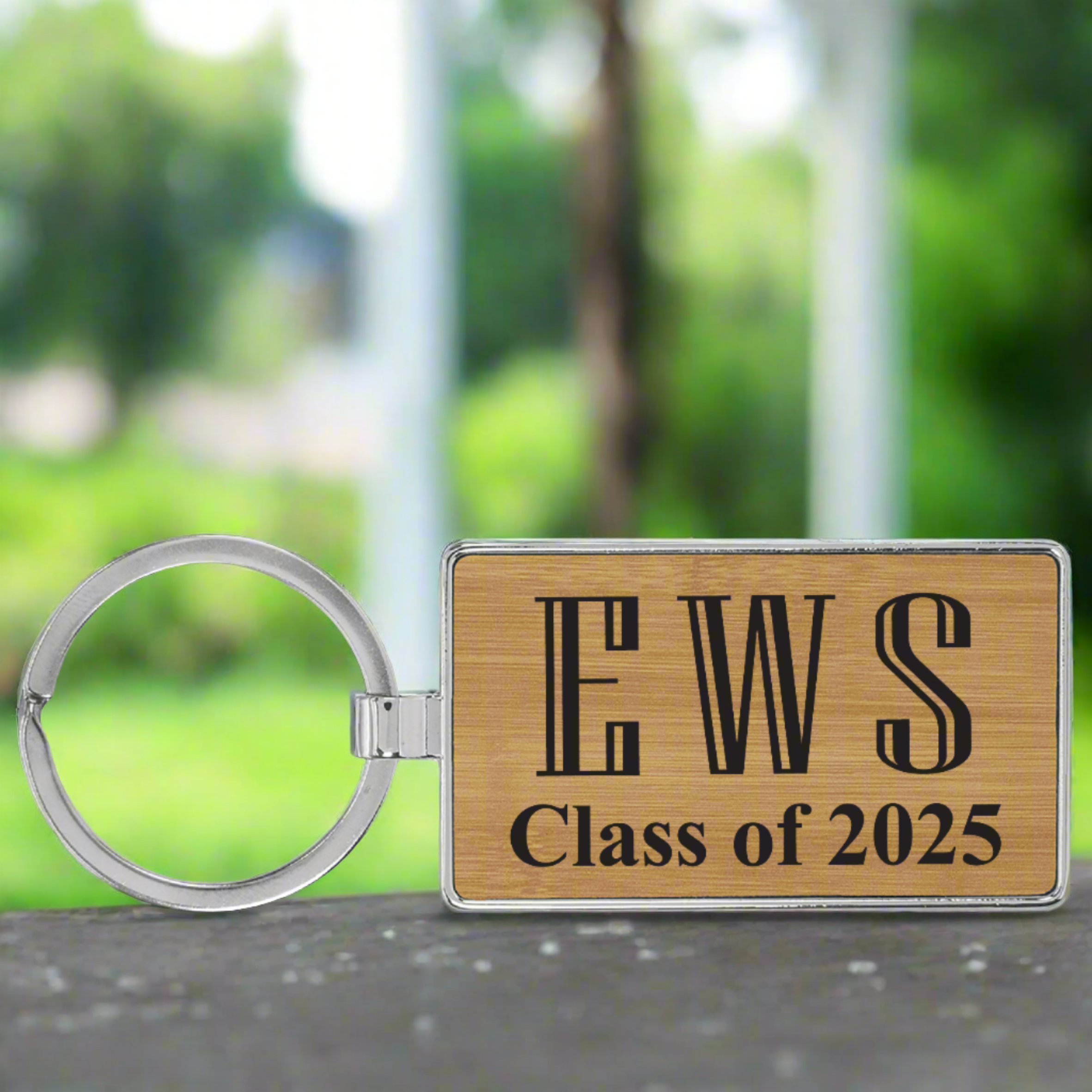 Personalized Leatherette Rectangle Metal Frame Keychain