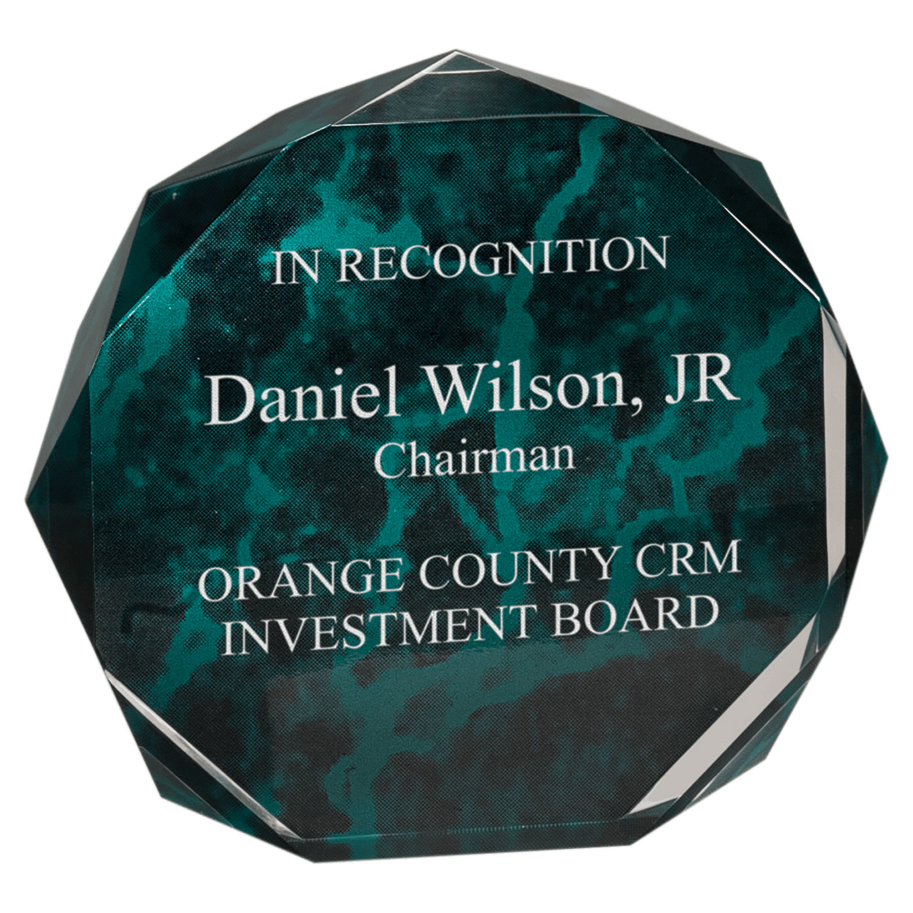 Premier Acrylic Marblized Octagon Standing Award, 3 Colors, 2 Sizes