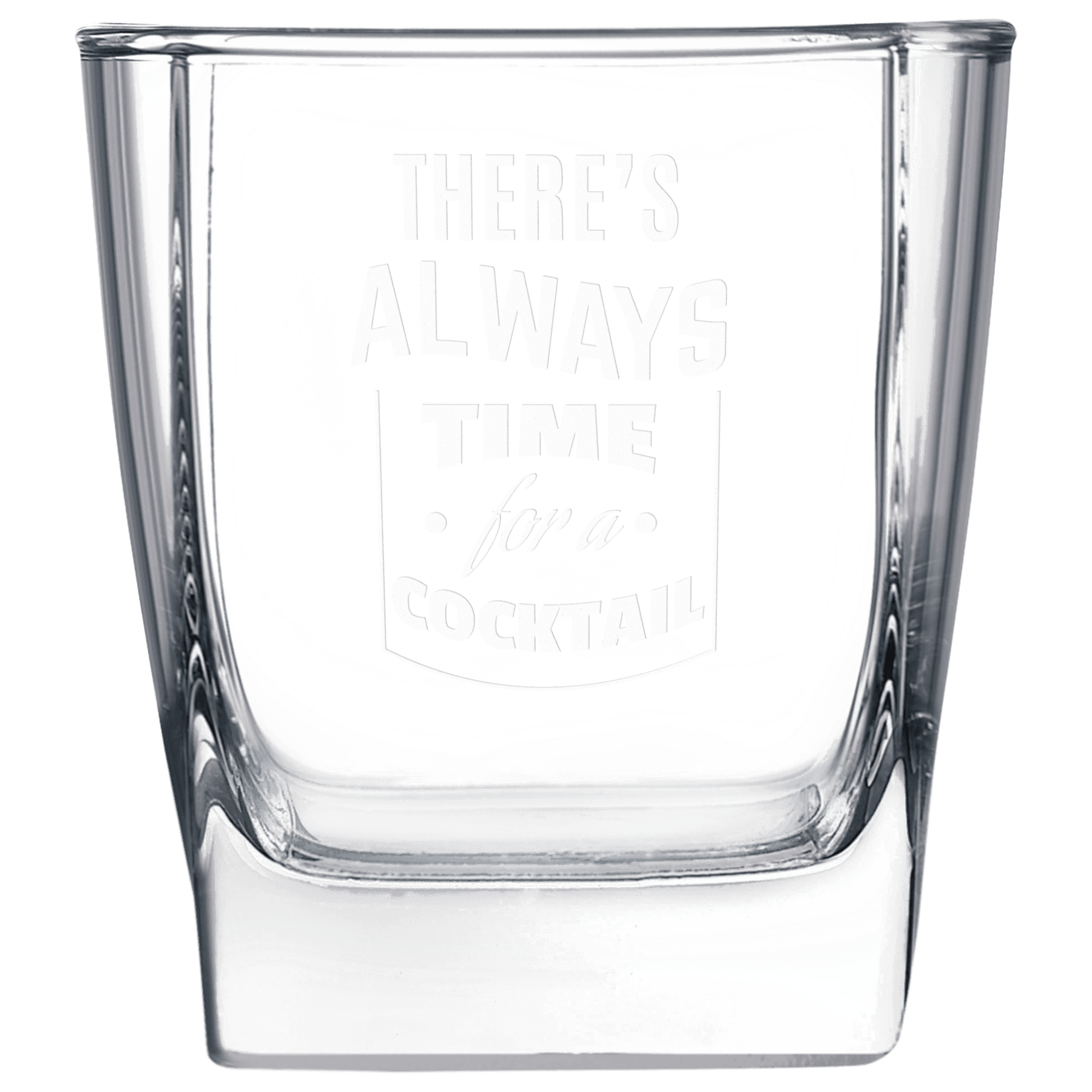 Personalized 10.5 oz Square On the Rocks Glass – Custom Engraved Whiskey Lowball